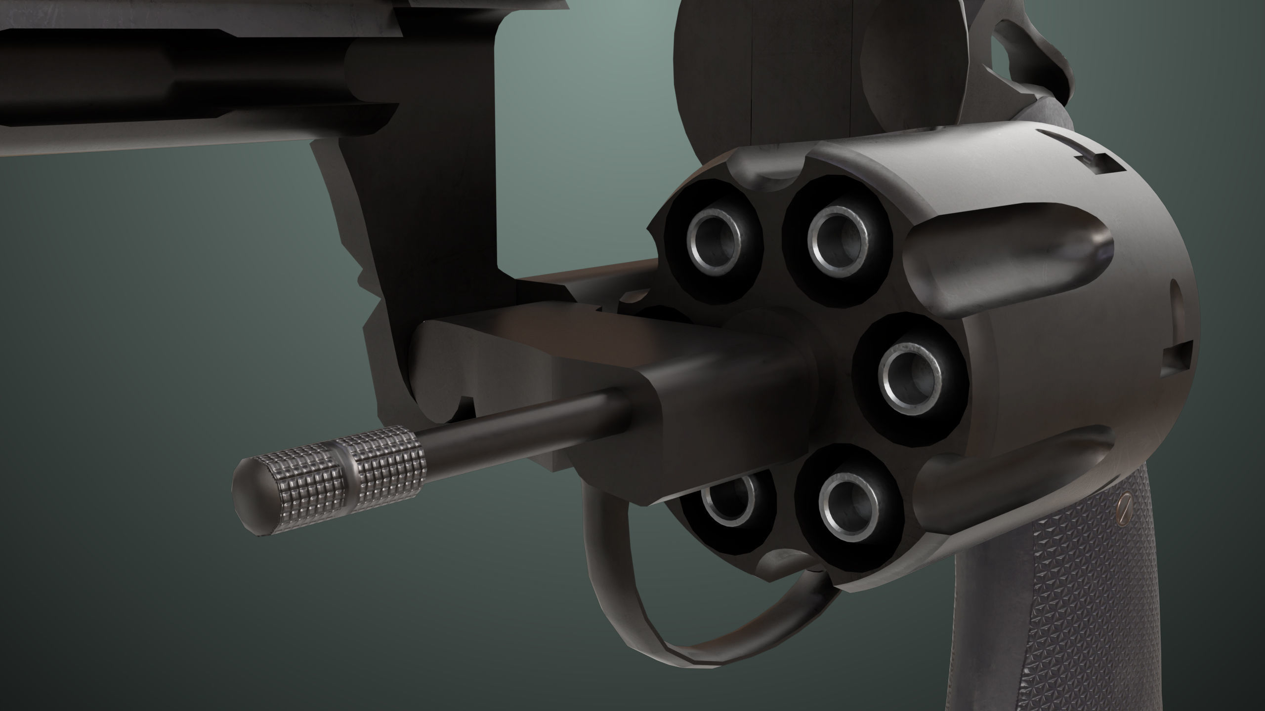 Revolver 05 Medium Black All PBR Unity UE Textures Low-poly 3D model_4