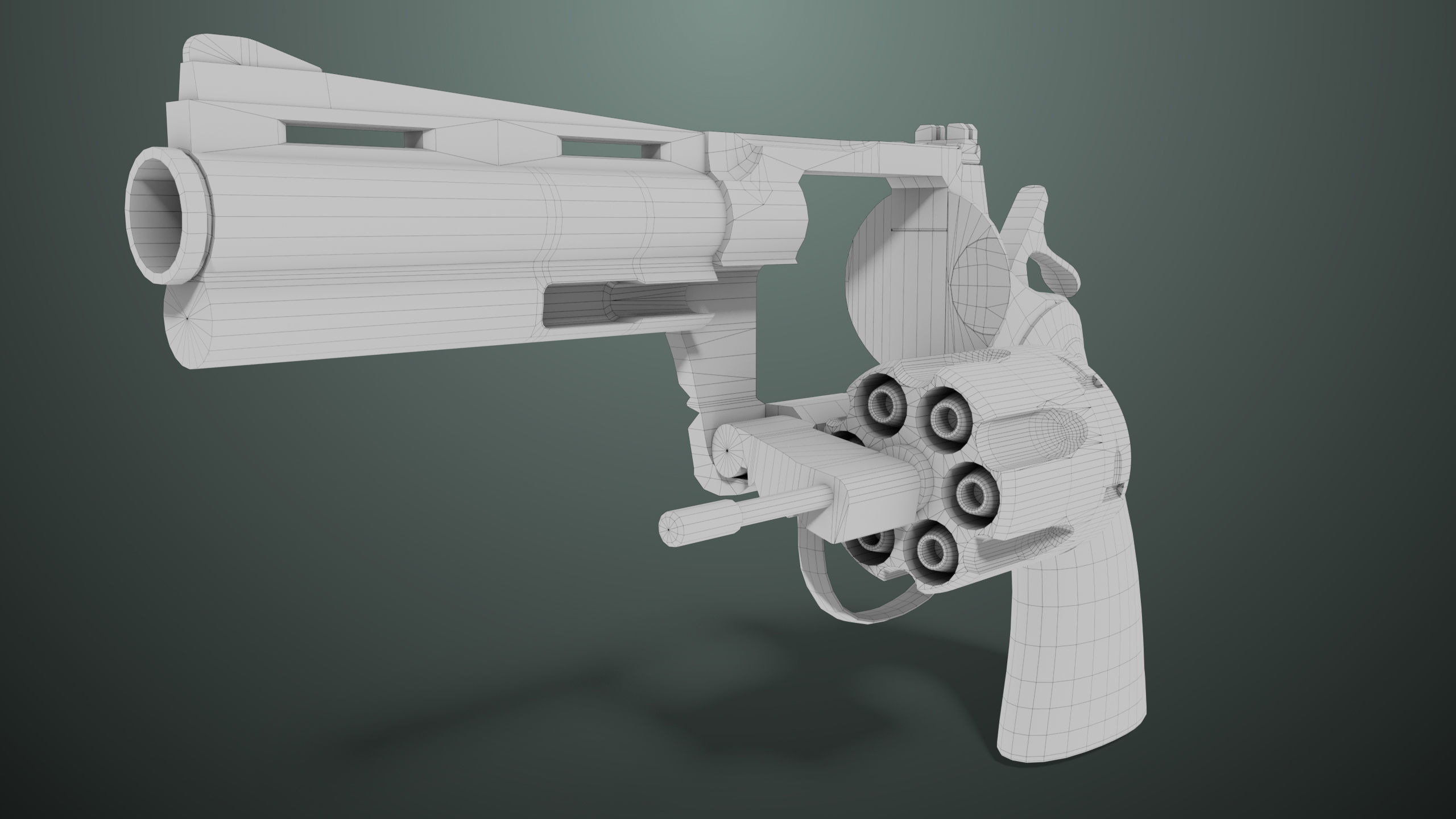 Revolver 05 Medium Black All PBR Unity UE Textures Low-poly 3D model_31