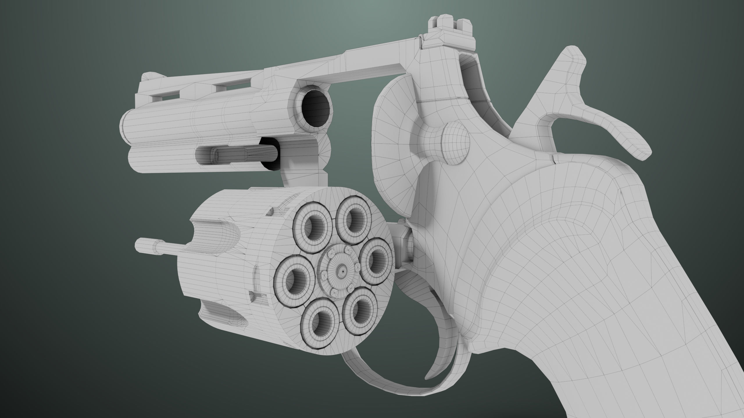 Revolver 05 Medium Black All PBR Unity UE Textures Low-poly 3D model_30
