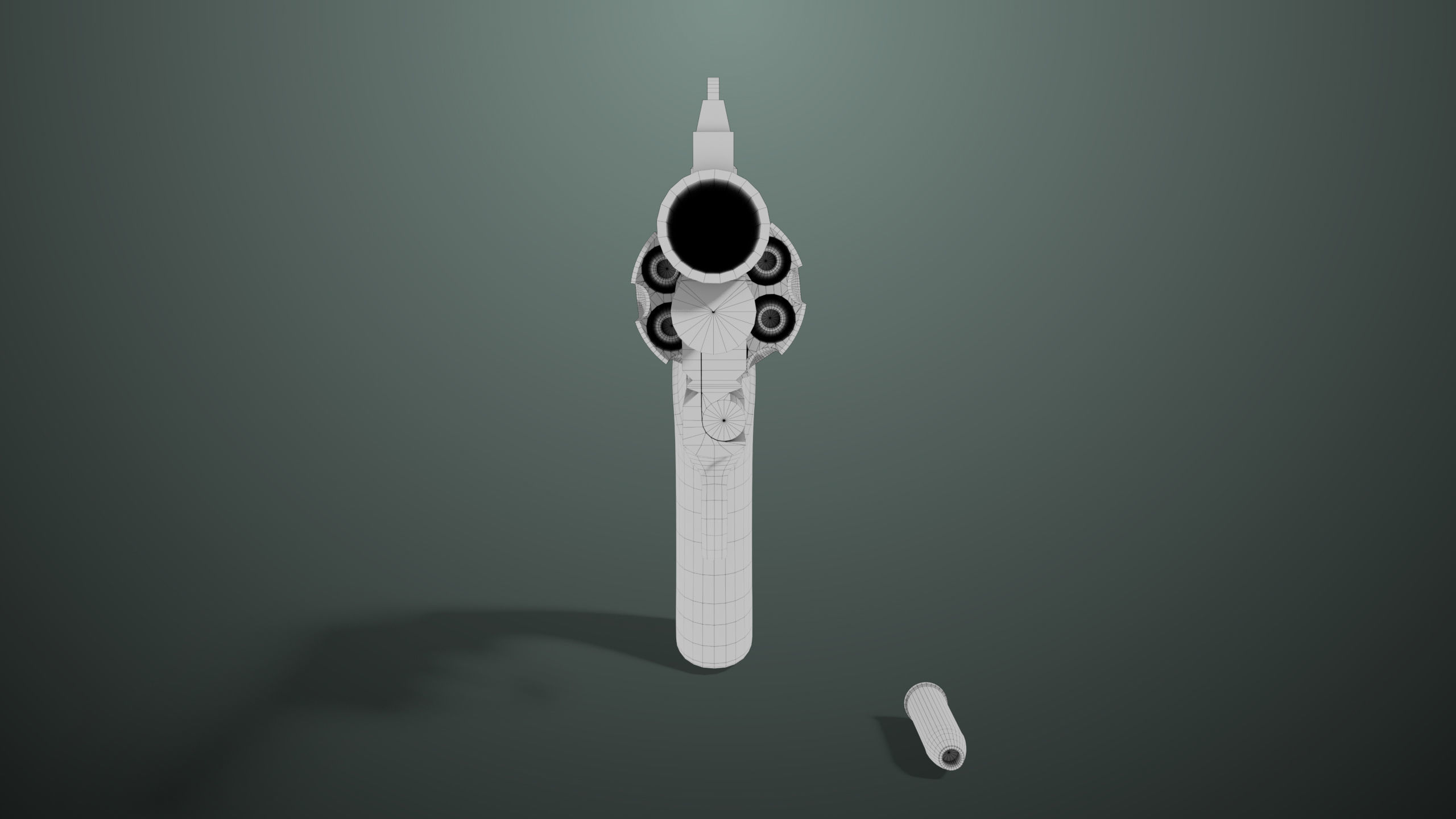 Revolver 05 Medium Black All PBR Unity UE Textures Low-poly 3D model_16