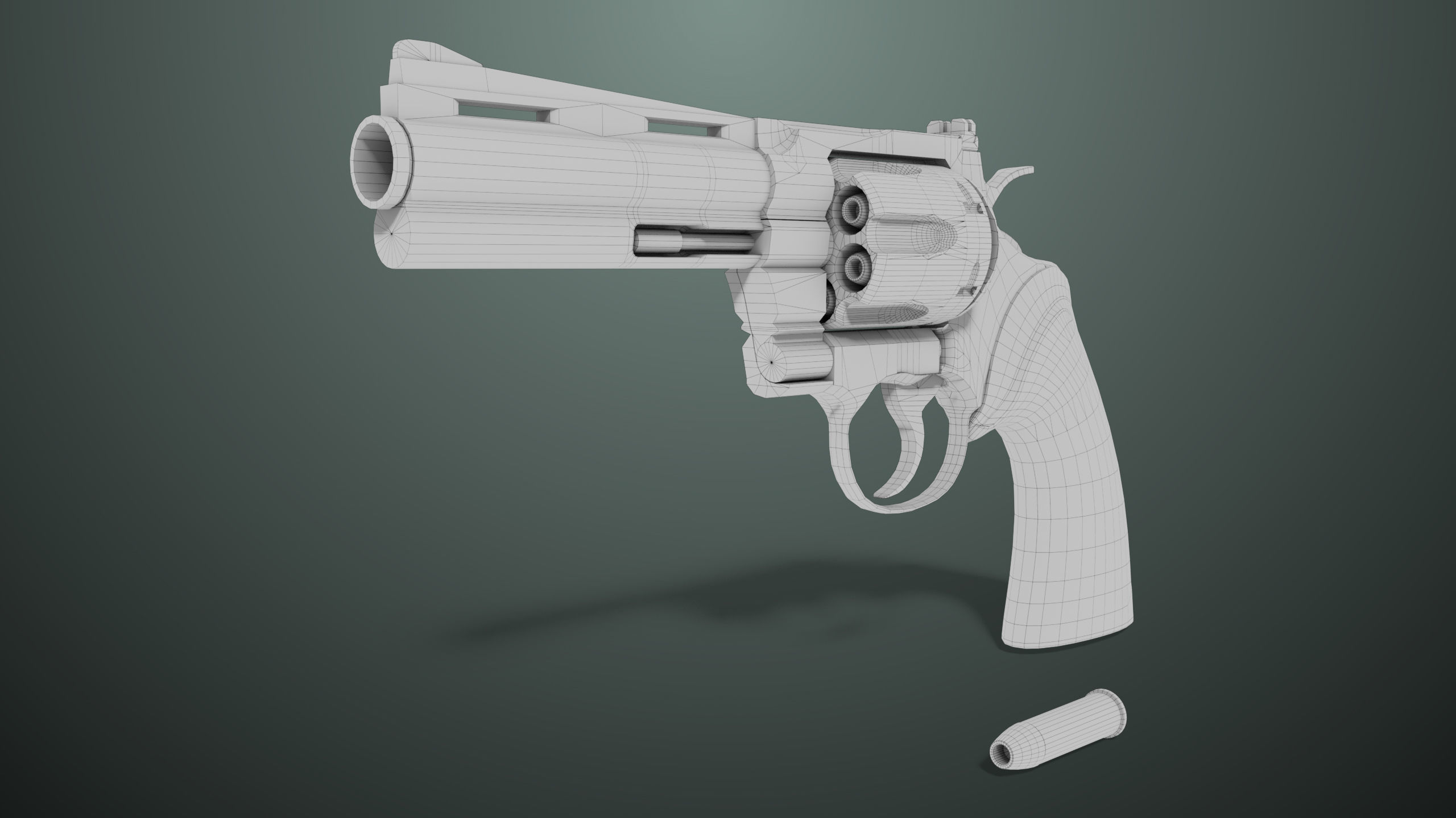 Revolver 05 Medium Black All PBR Unity UE Textures Low-poly 3D model_15