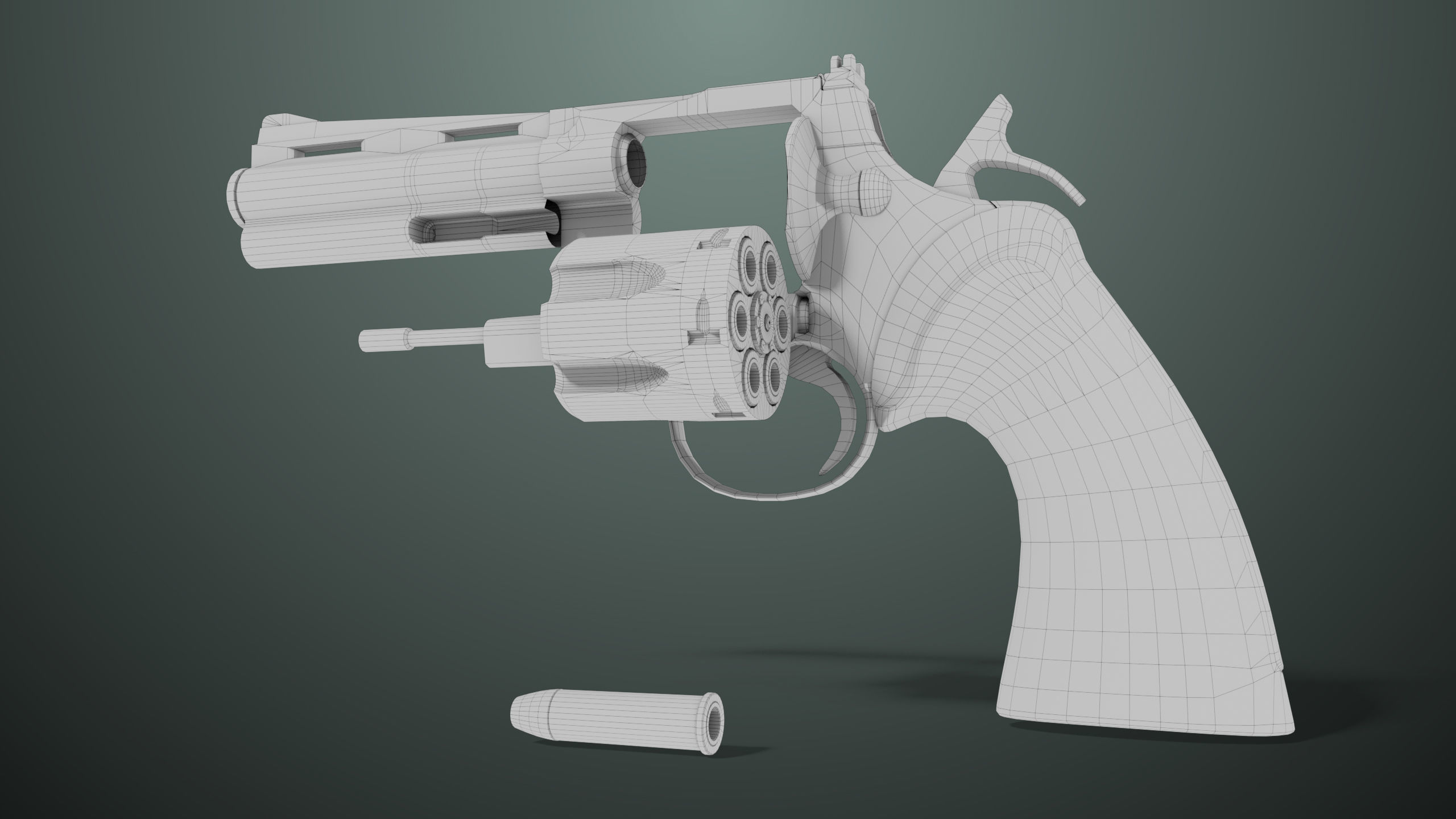 Revolver 05 Medium Black All PBR Unity UE Textures Low-poly 3D model_29