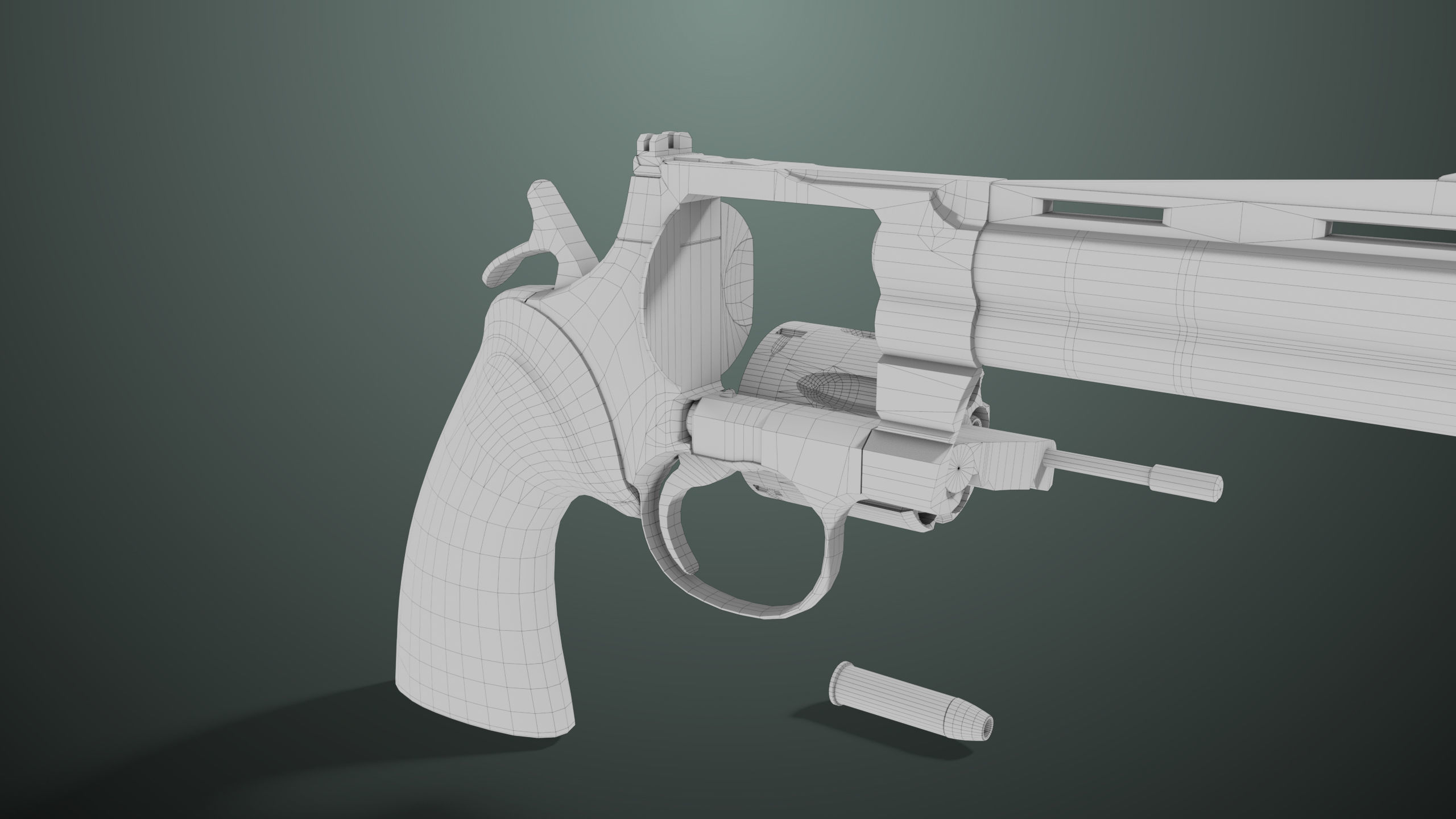 Revolver 05 Medium Black All PBR Unity UE Textures Low-poly 3D model_32