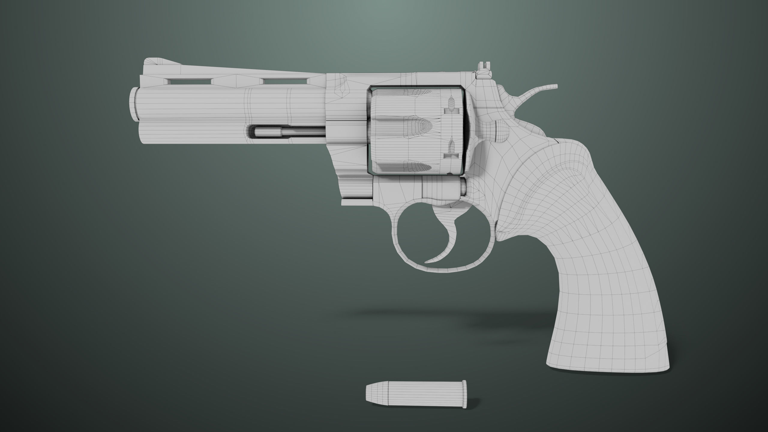 Revolver 05 Medium Black All PBR Unity UE Textures Low-poly 3D model_14