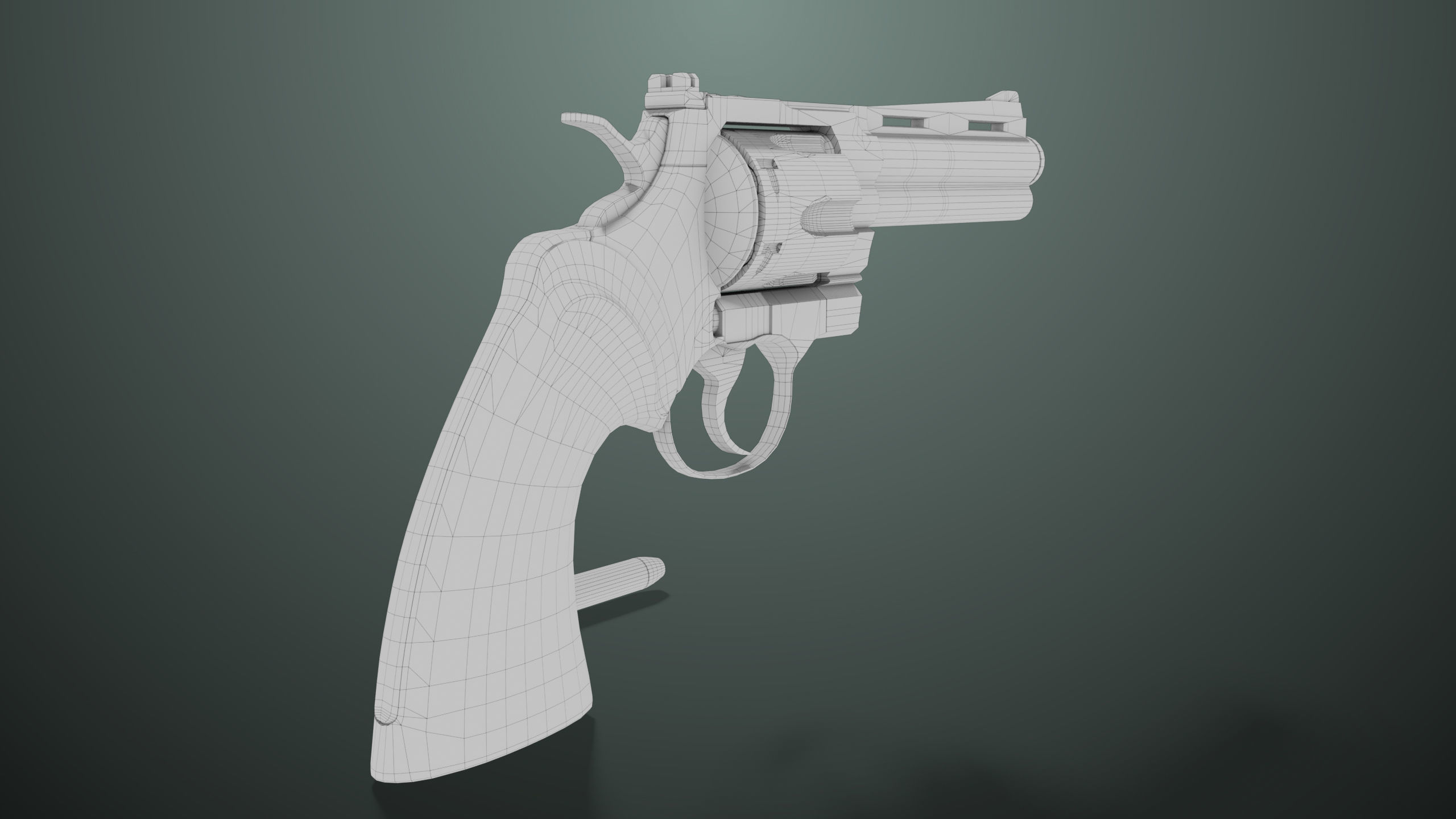 Revolver 05 Medium Black All PBR Unity UE Textures Low-poly 3D model_19