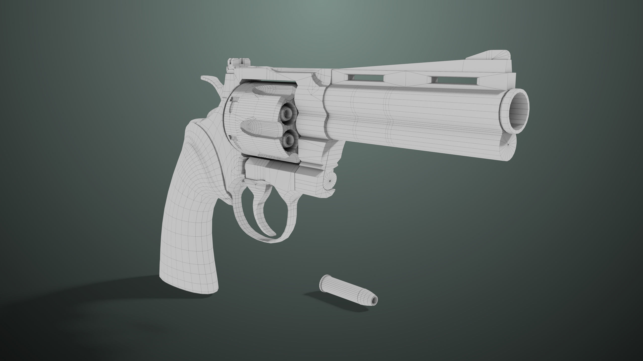 Revolver 05 Medium Black All PBR Unity UE Textures Low-poly 3D model_17
