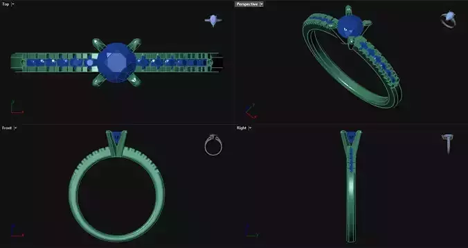 Peg Head Engagement Ring with sidestones 
