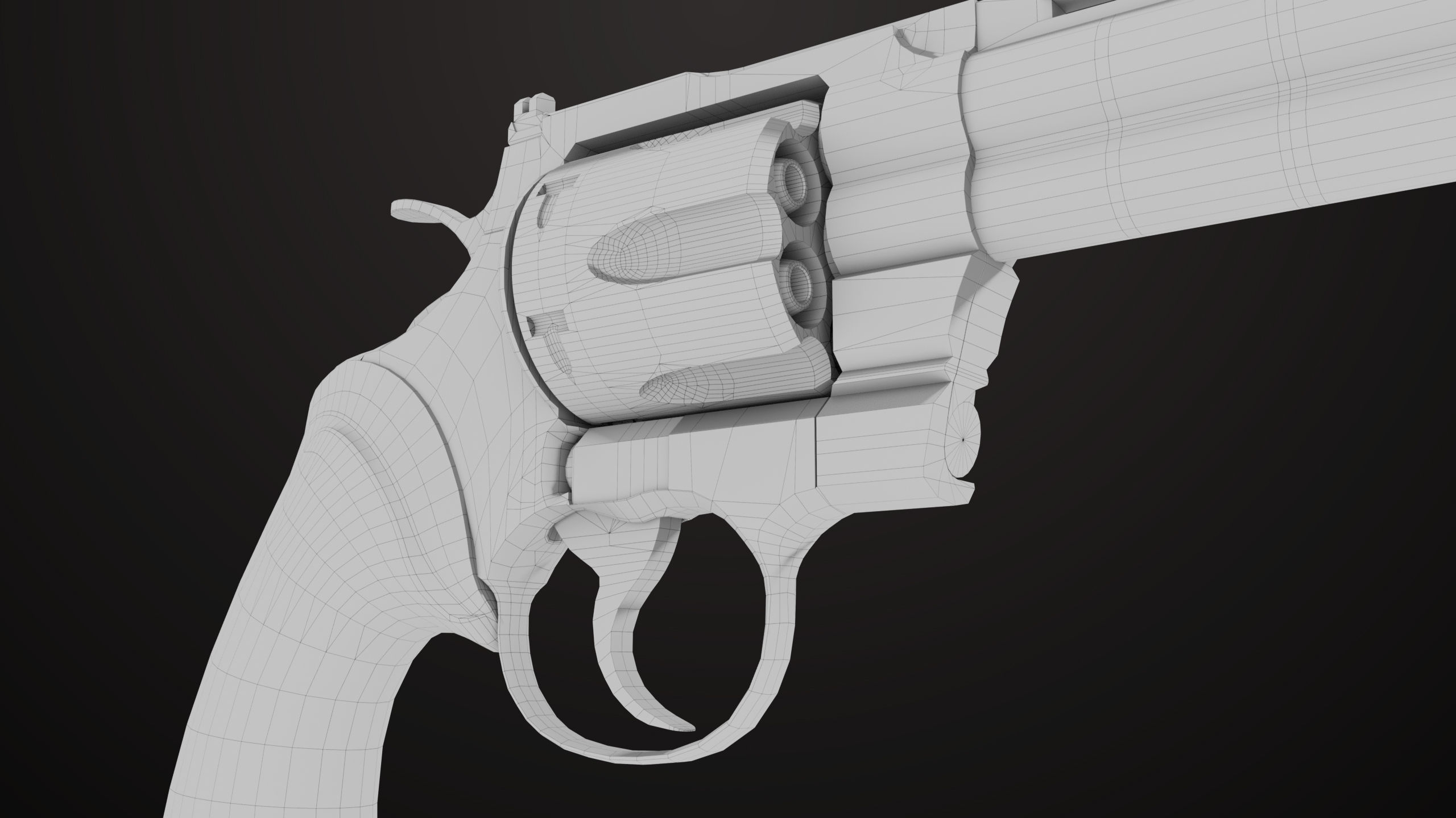 Revolver 05 Medium Silver All PBR Unity UE Textures Low-poly 3D model_25