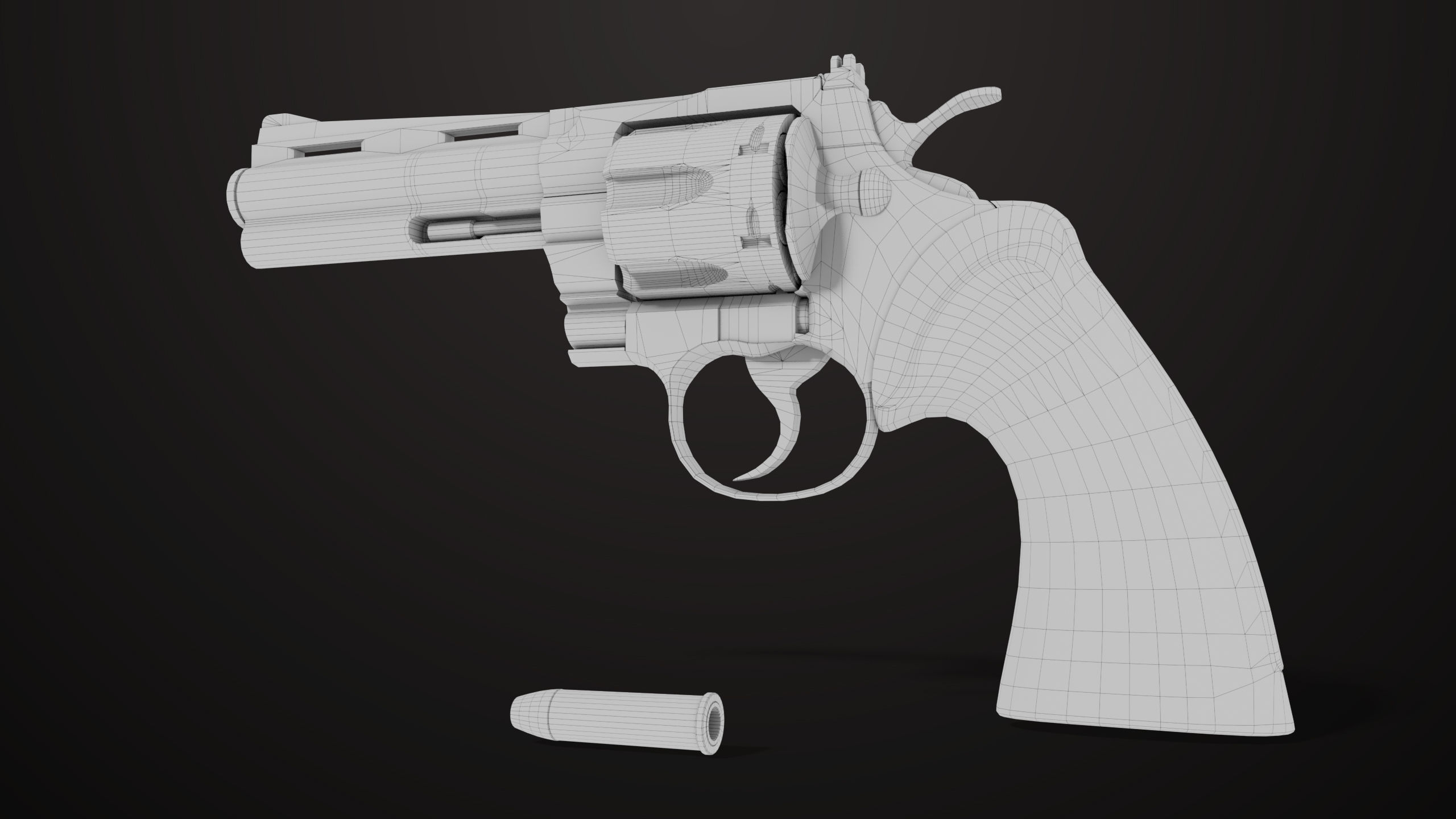 Revolver 05 Medium Silver All PBR Unity UE Textures Low-poly 3D model_27