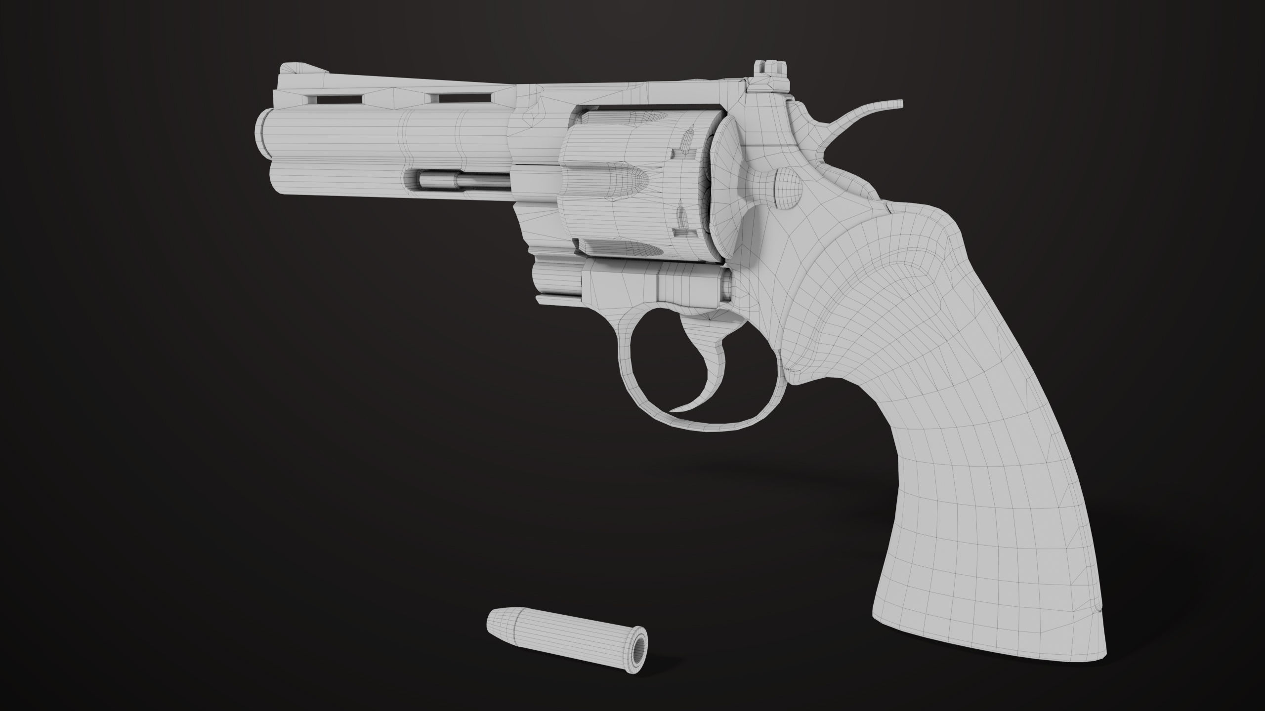 Revolver 05 Medium Silver All PBR Unity UE Textures Low-poly 3D model_19