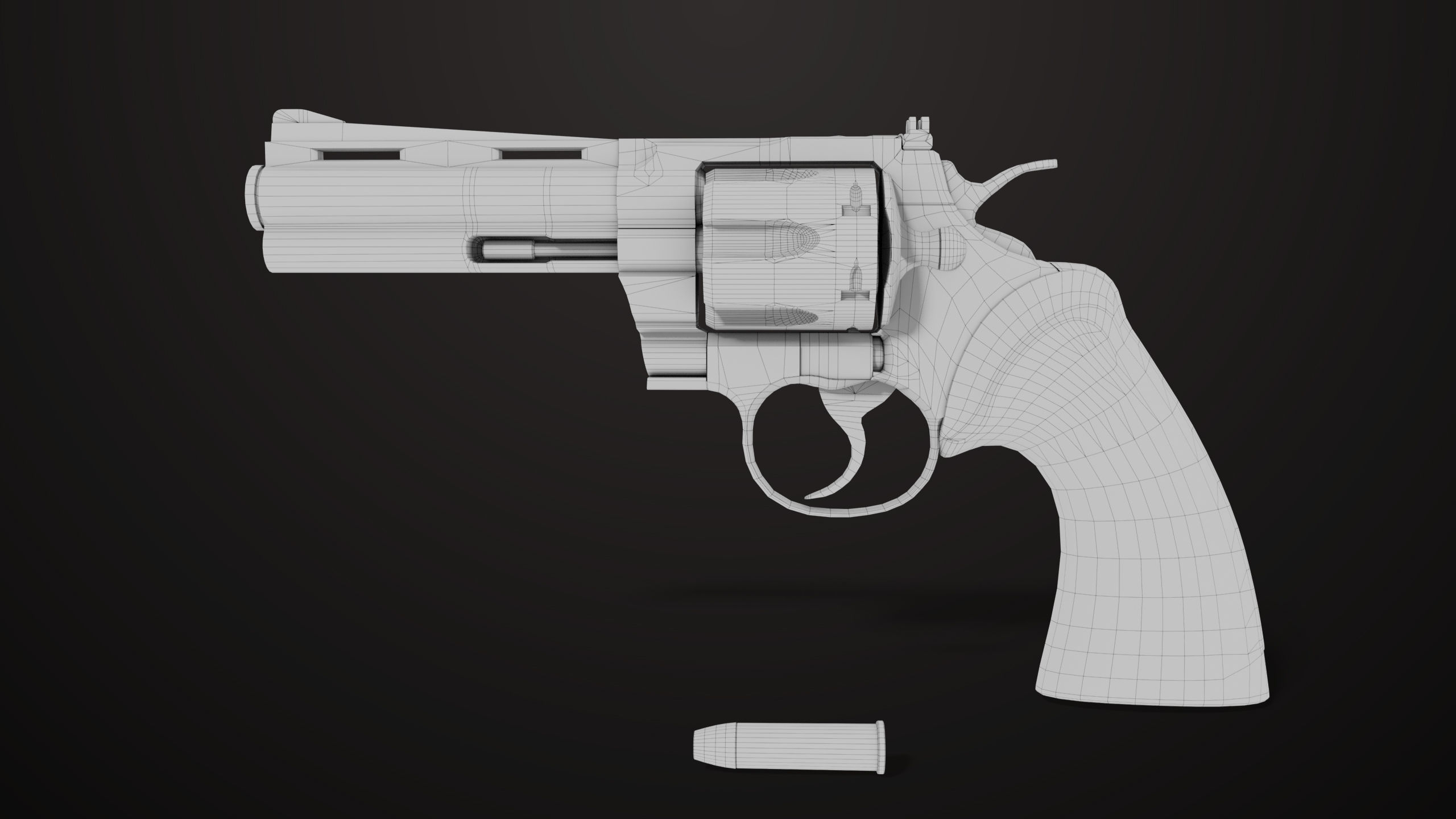 Revolver 05 Medium Silver All PBR Unity UE Textures Low-poly 3D model_14