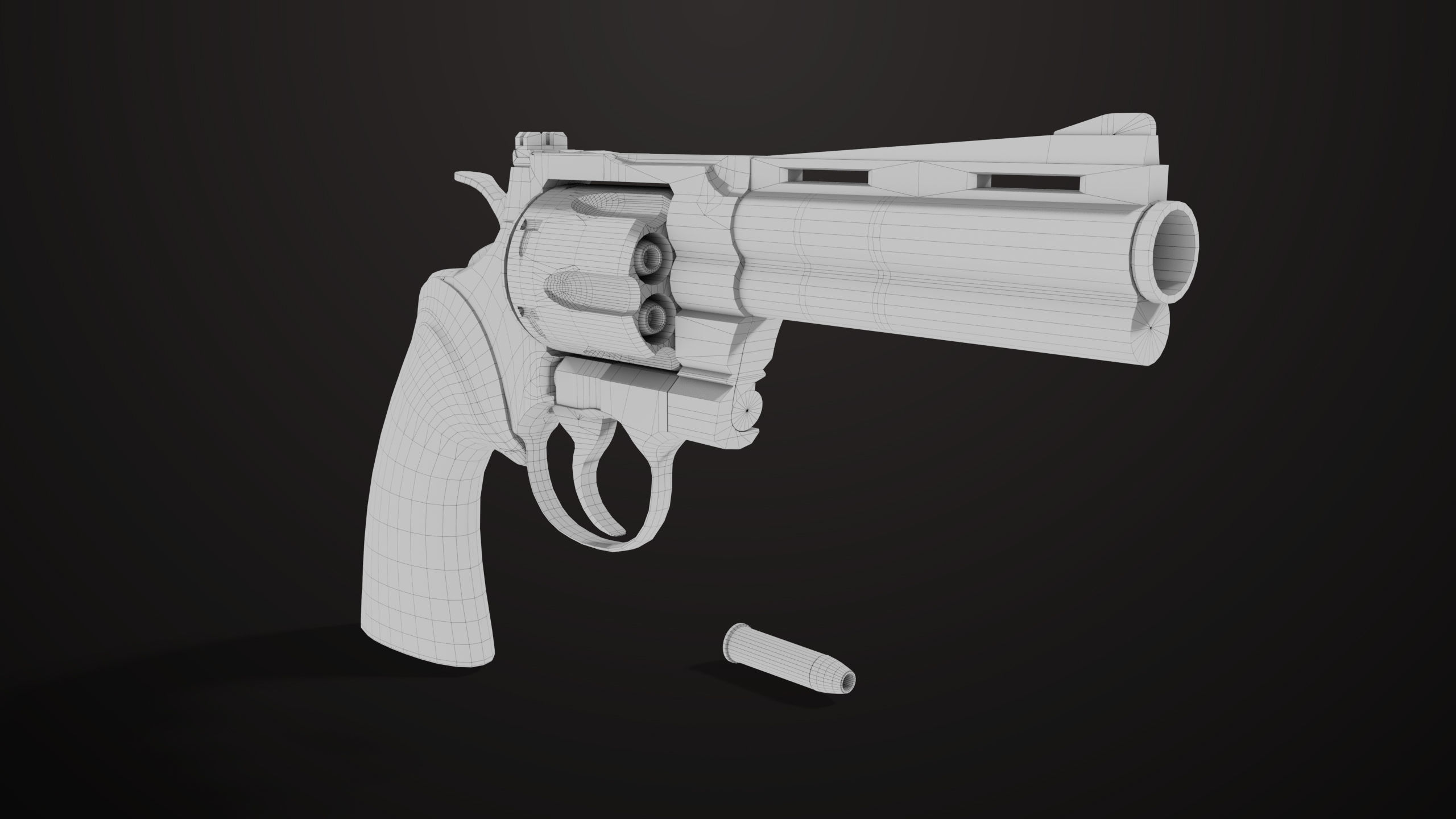 Revolver 05 Medium Silver All PBR Unity UE Textures Low-poly 3D model_17