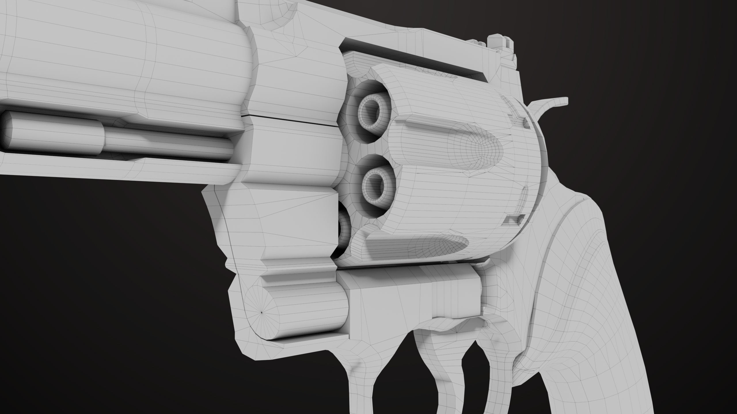 Revolver 05 Medium Silver All PBR Unity UE Textures Low-poly 3D model_21