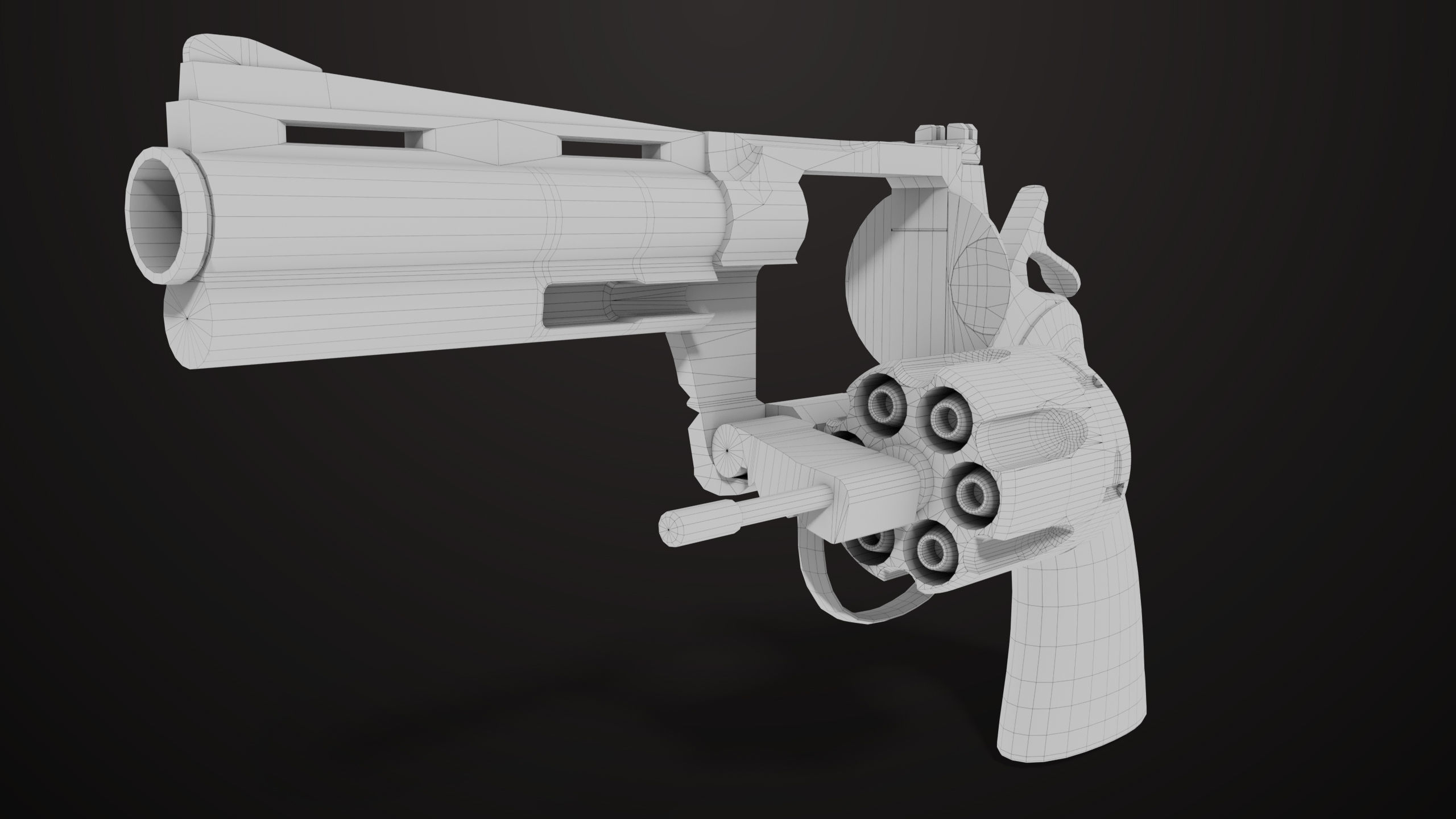 Revolver 05 Medium Silver All PBR Unity UE Textures Low-poly 3D model_30