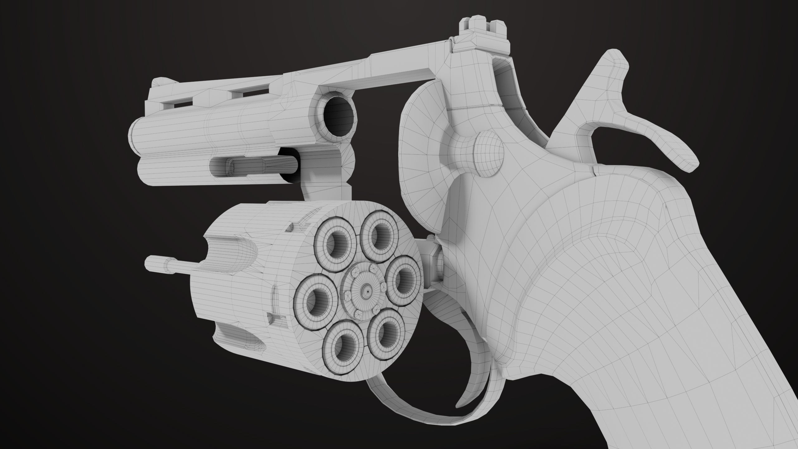 Revolver 05 Medium Silver All PBR Unity UE Textures Low-poly 3D model_29