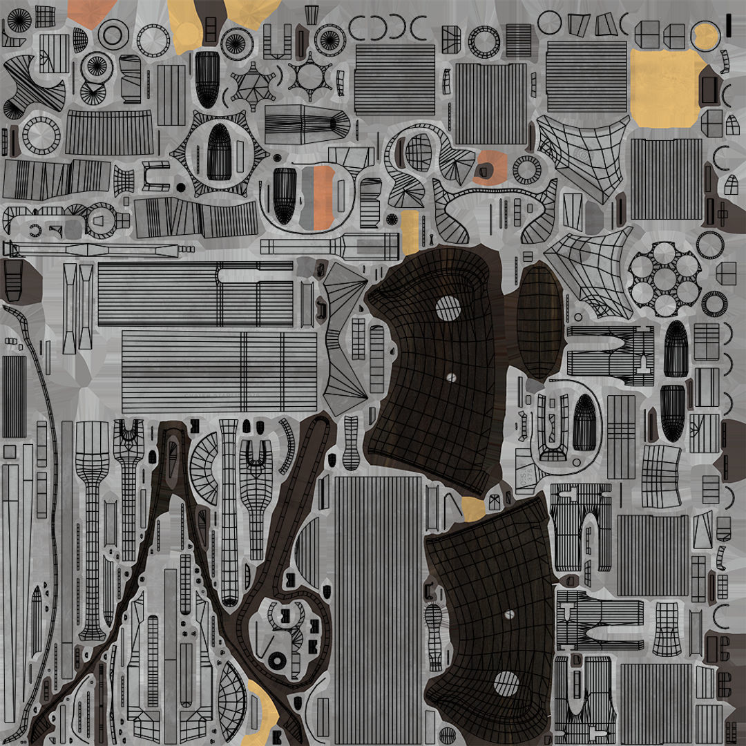 Revolver 05 Medium Silver All PBR Unity UE Textures Low-poly 3D model_36