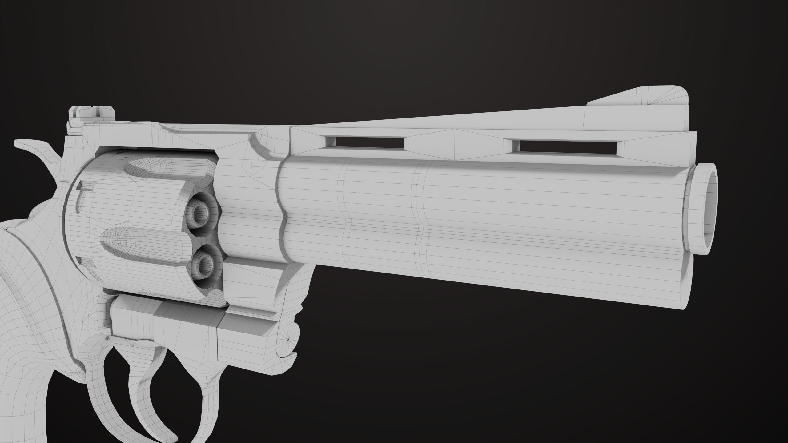 Revolver 05 Medium Silver All PBR Unity UE Textures Low-poly 3D model_24