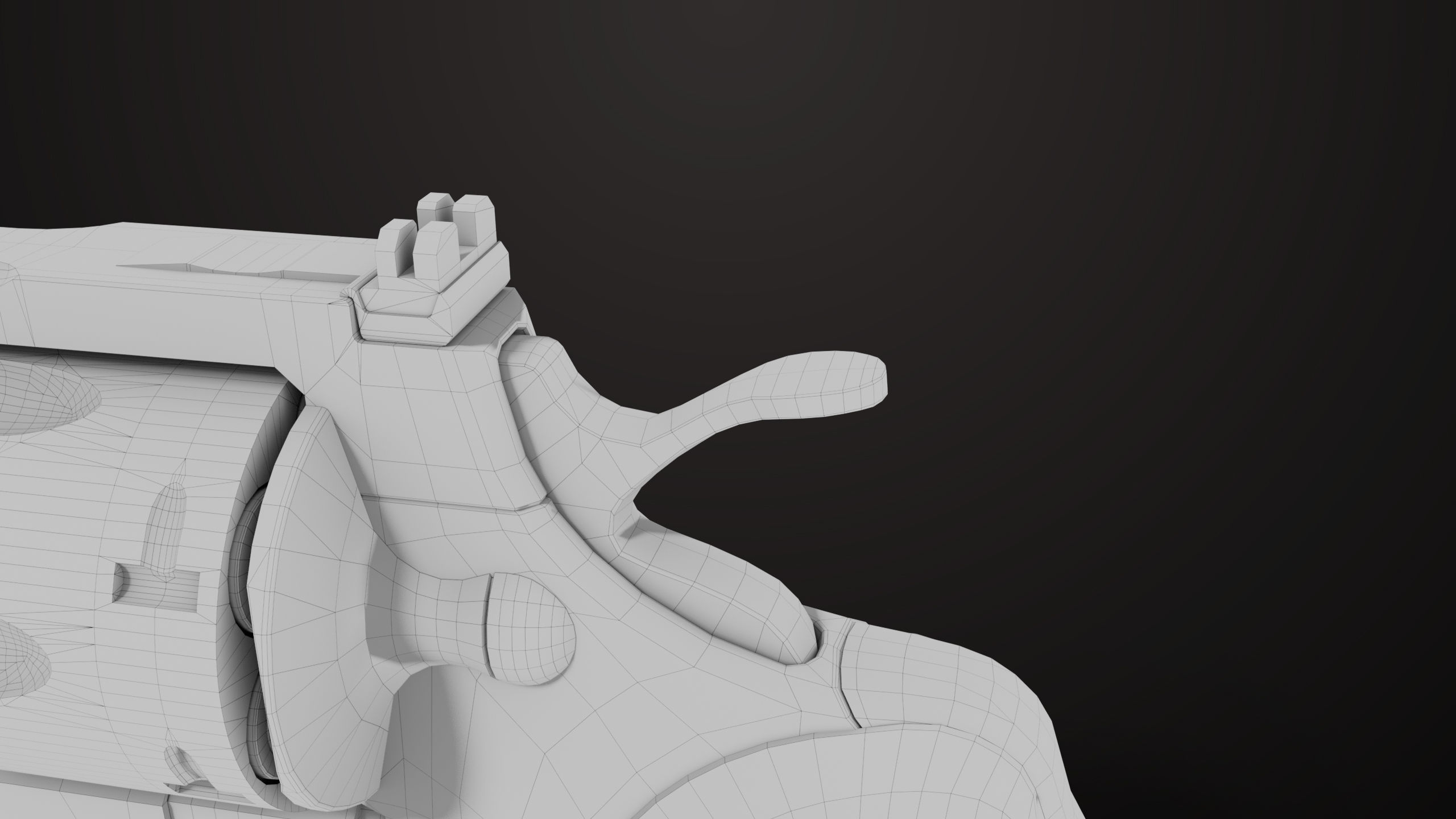 Revolver 05 Medium Silver All PBR Unity UE Textures Low-poly 3D model_26