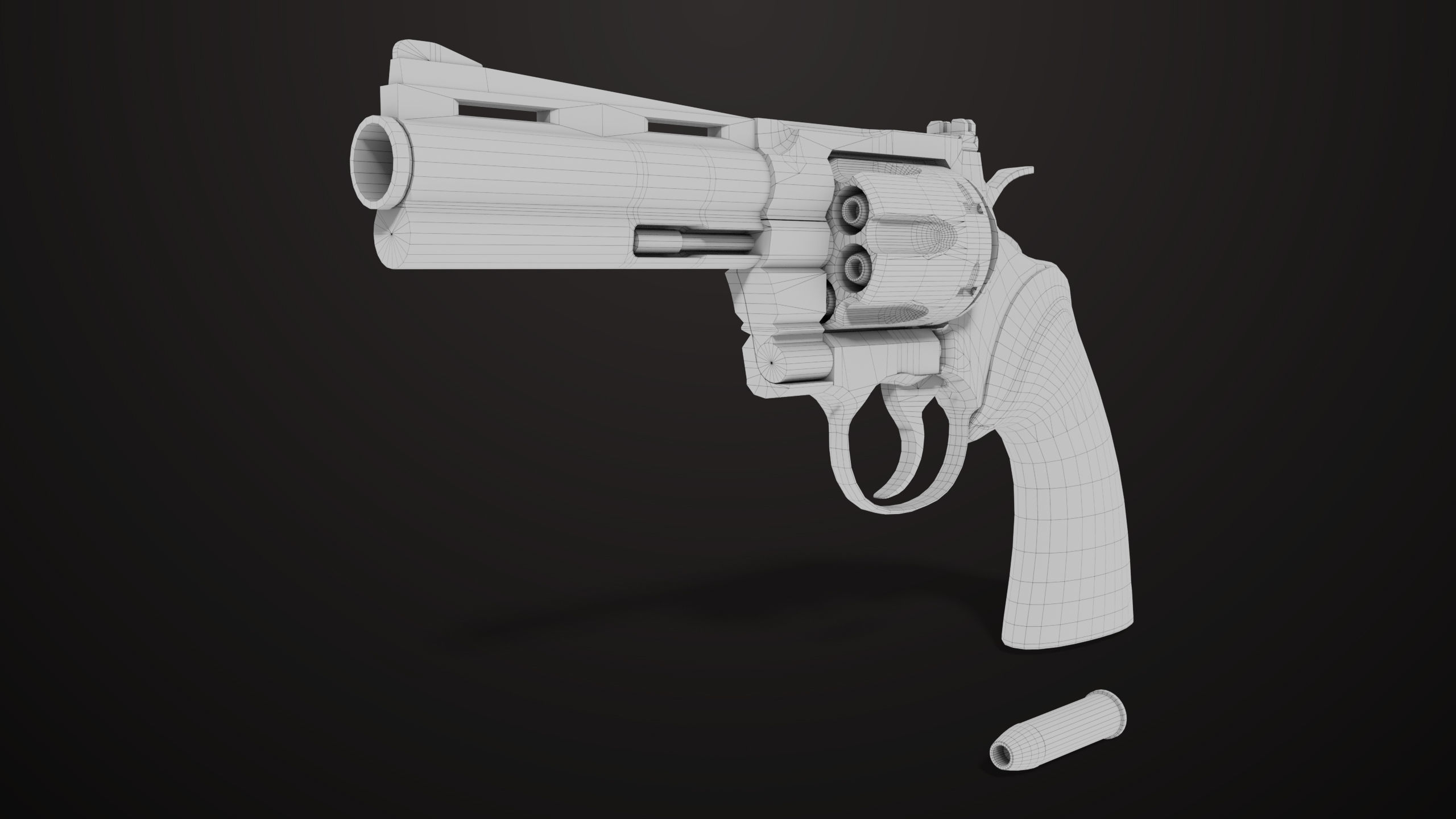 Revolver 05 Medium Silver All PBR Unity UE Textures Low-poly 3D model_15