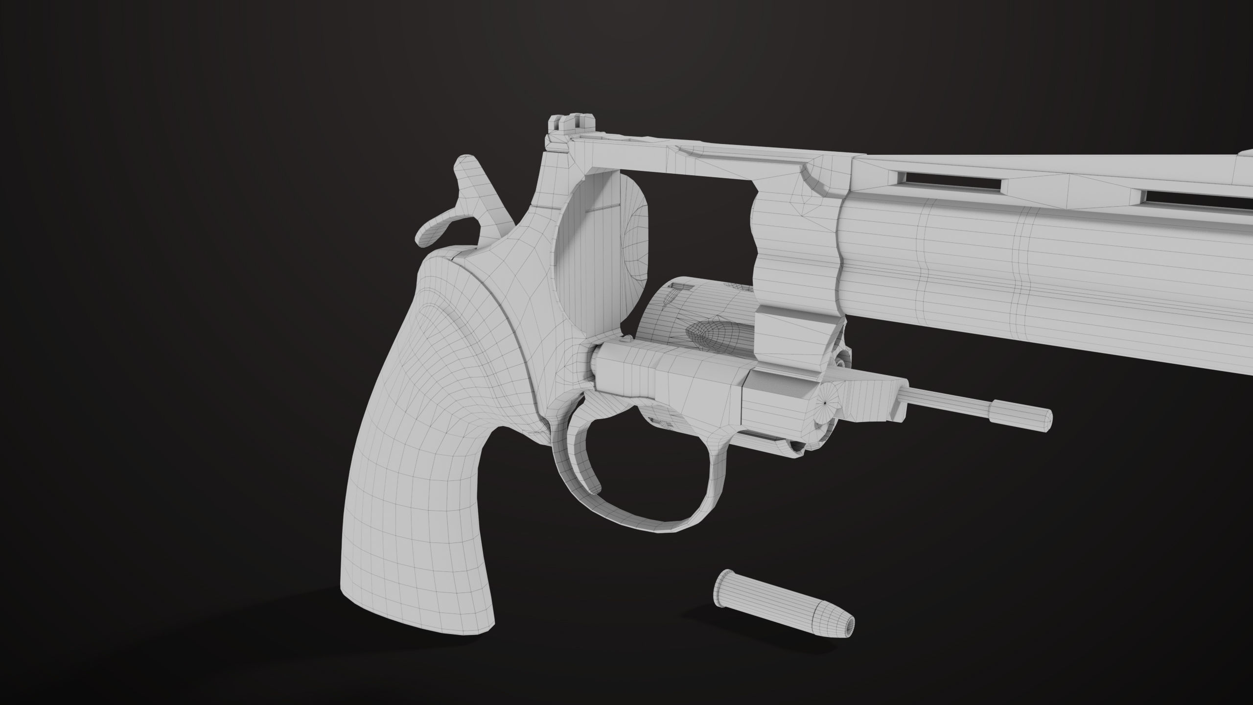 Revolver 05 Medium Silver All PBR Unity UE Textures Low-poly 3D model_31