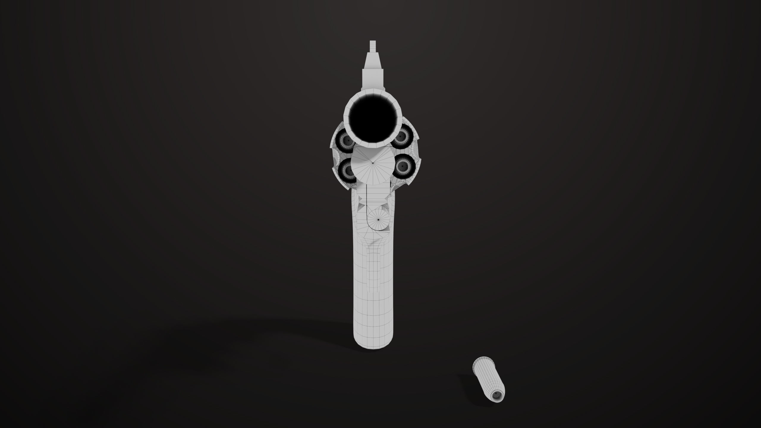 Revolver 05 Medium Silver All PBR Unity UE Textures Low-poly 3D model_16