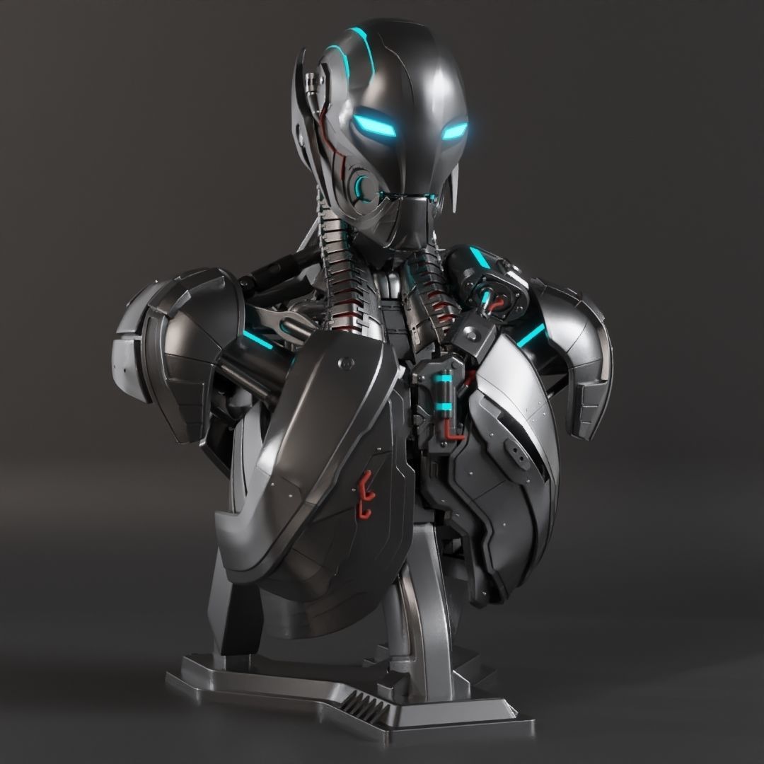 Ultron Sentry 3D Printable Life-Sized Motorized Bust 3D print model_2