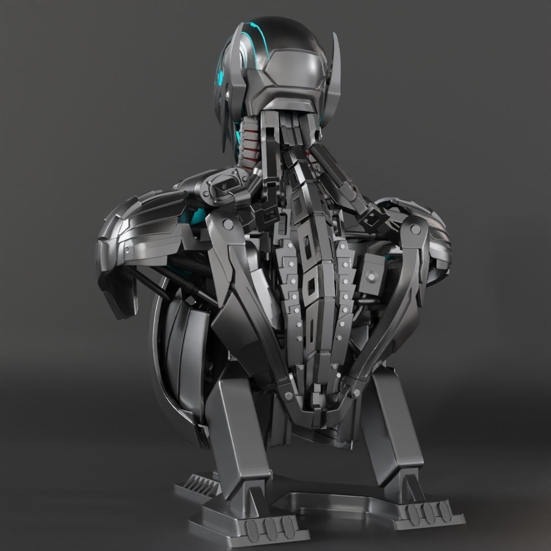 Ultron Sentry 3D Printable Life-Sized Motorized Bust 3D print model_3
