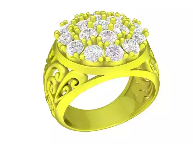 A7580 Art Luxury Diamond Women Ring 3D Model