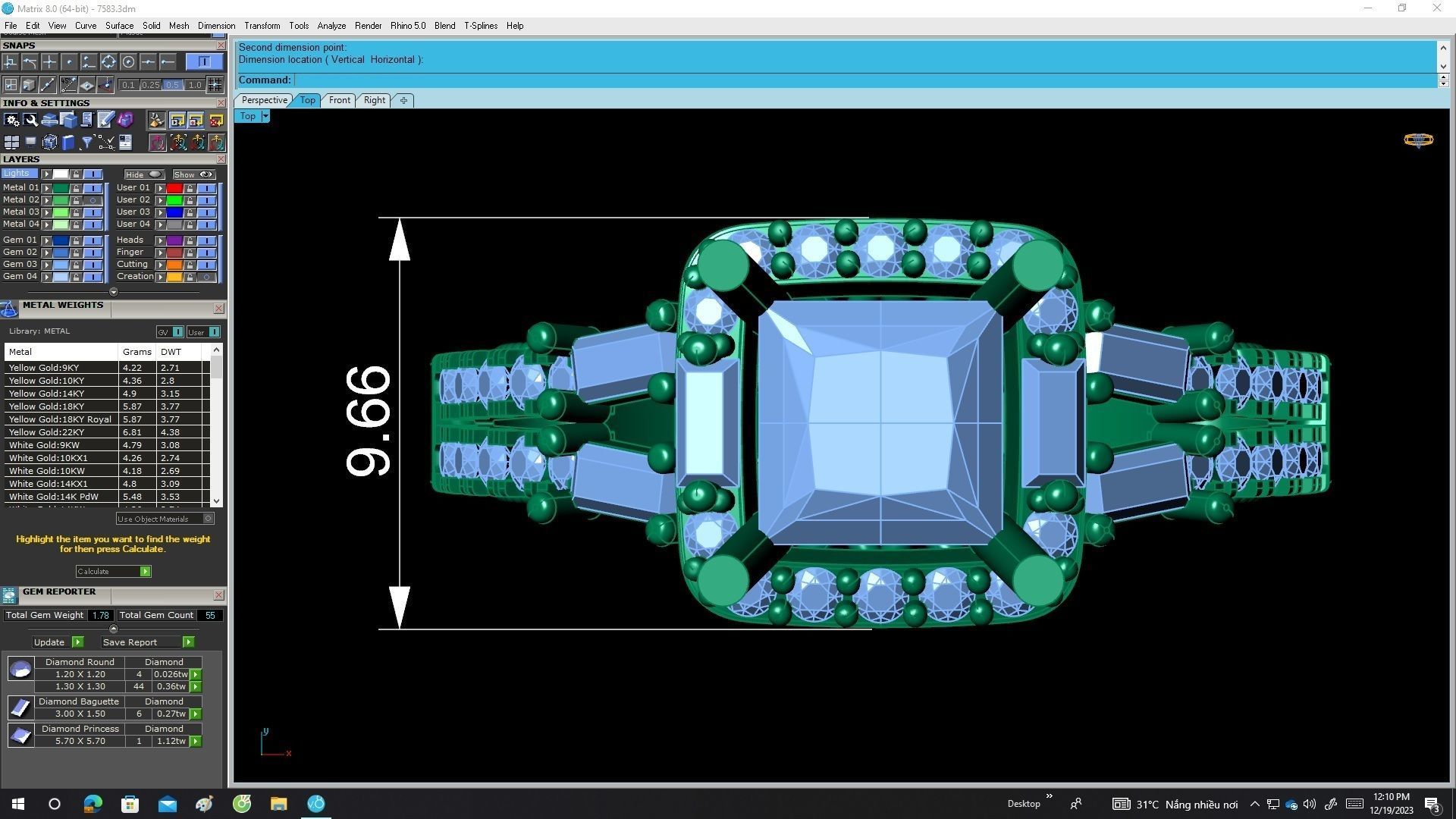 A7583 Hongkong Style Diamond Women Ring 3D Model 3D print model_5