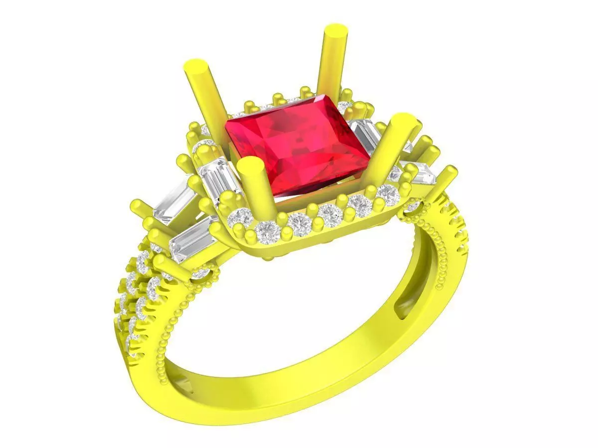 A7583 Hongkong Style Diamond Women Ring 3D Model 3D print model_0