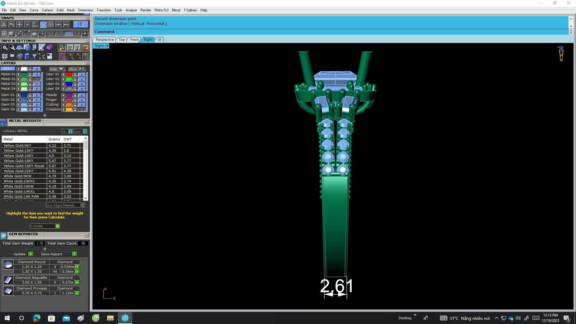 A7583 Hongkong Style Diamond Women Ring 3D Model 3D print model_7