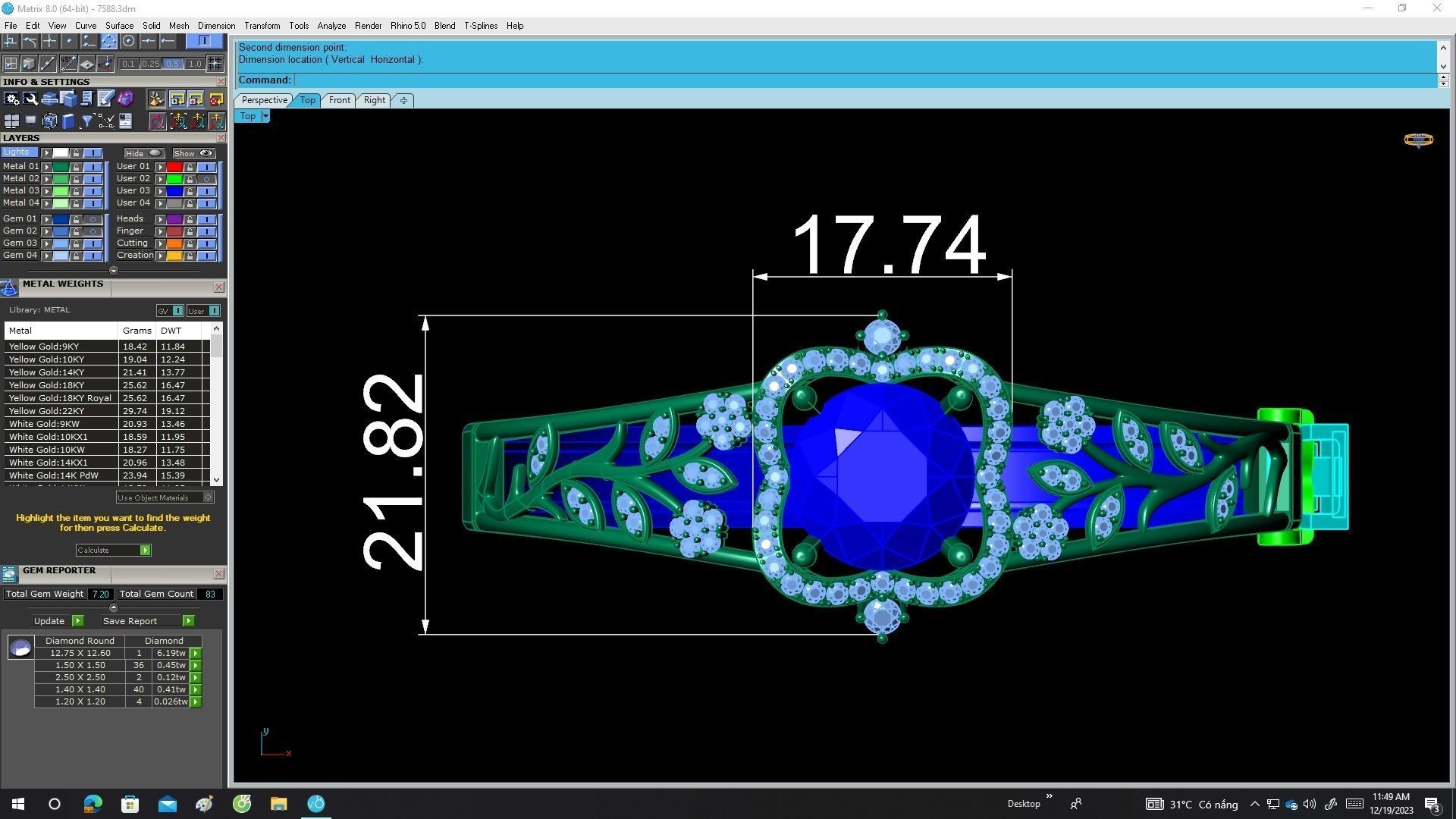 A7588 Luxury Korean Style Diamond Leaf Women Bangle 3D Model 3D print model_5