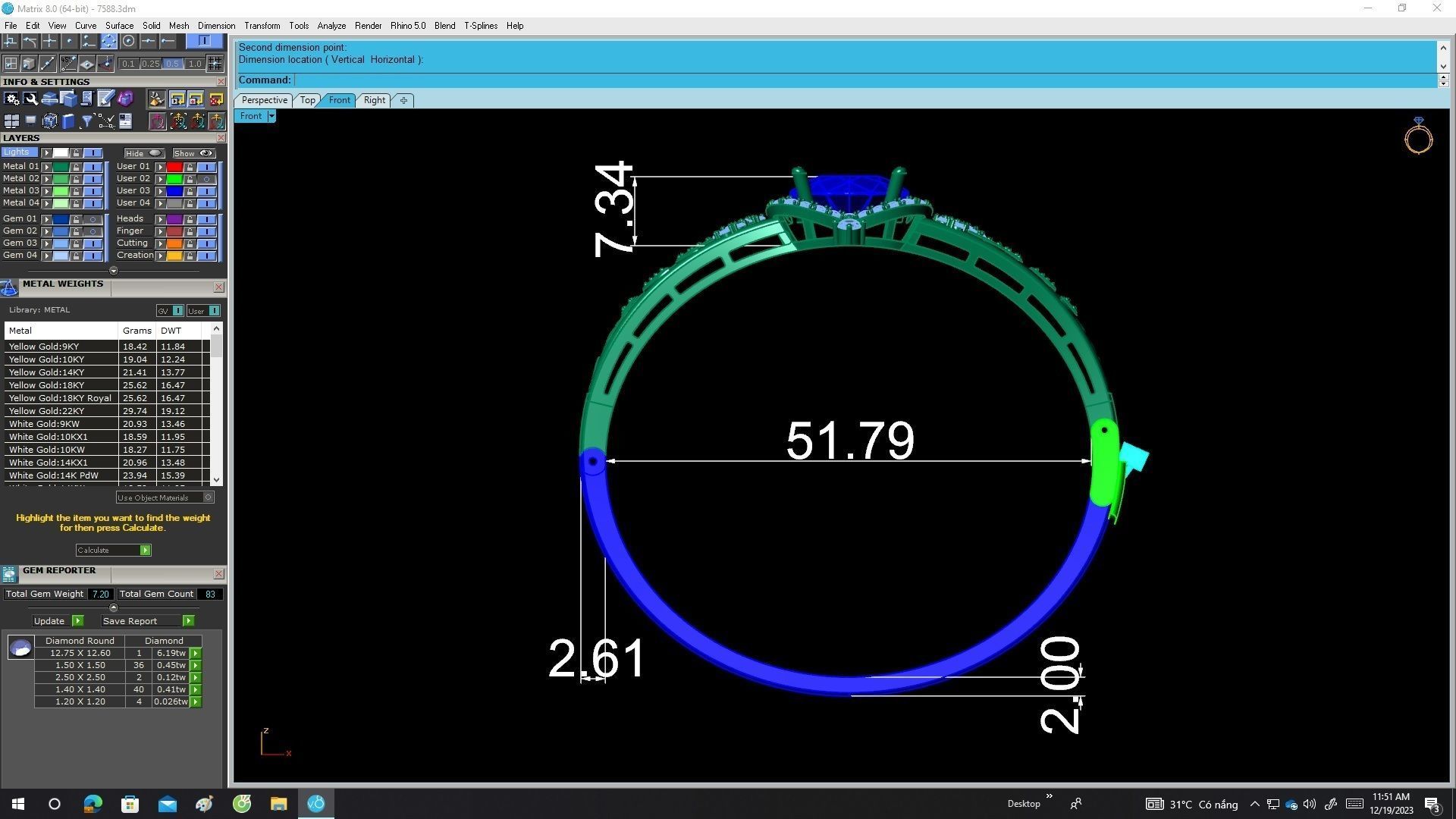 A7588 Luxury Korean Style Diamond Leaf Women Bangle 3D Model 3D print model_6