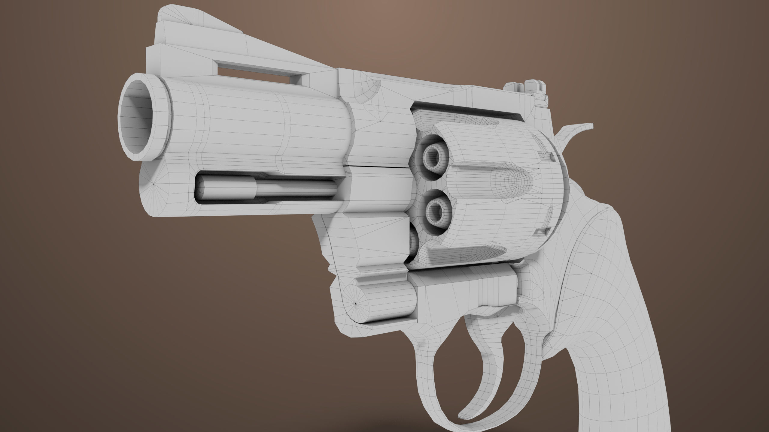 Revolver 05 Small Black All PBR Unity UE Textures Low-poly 3D model_20