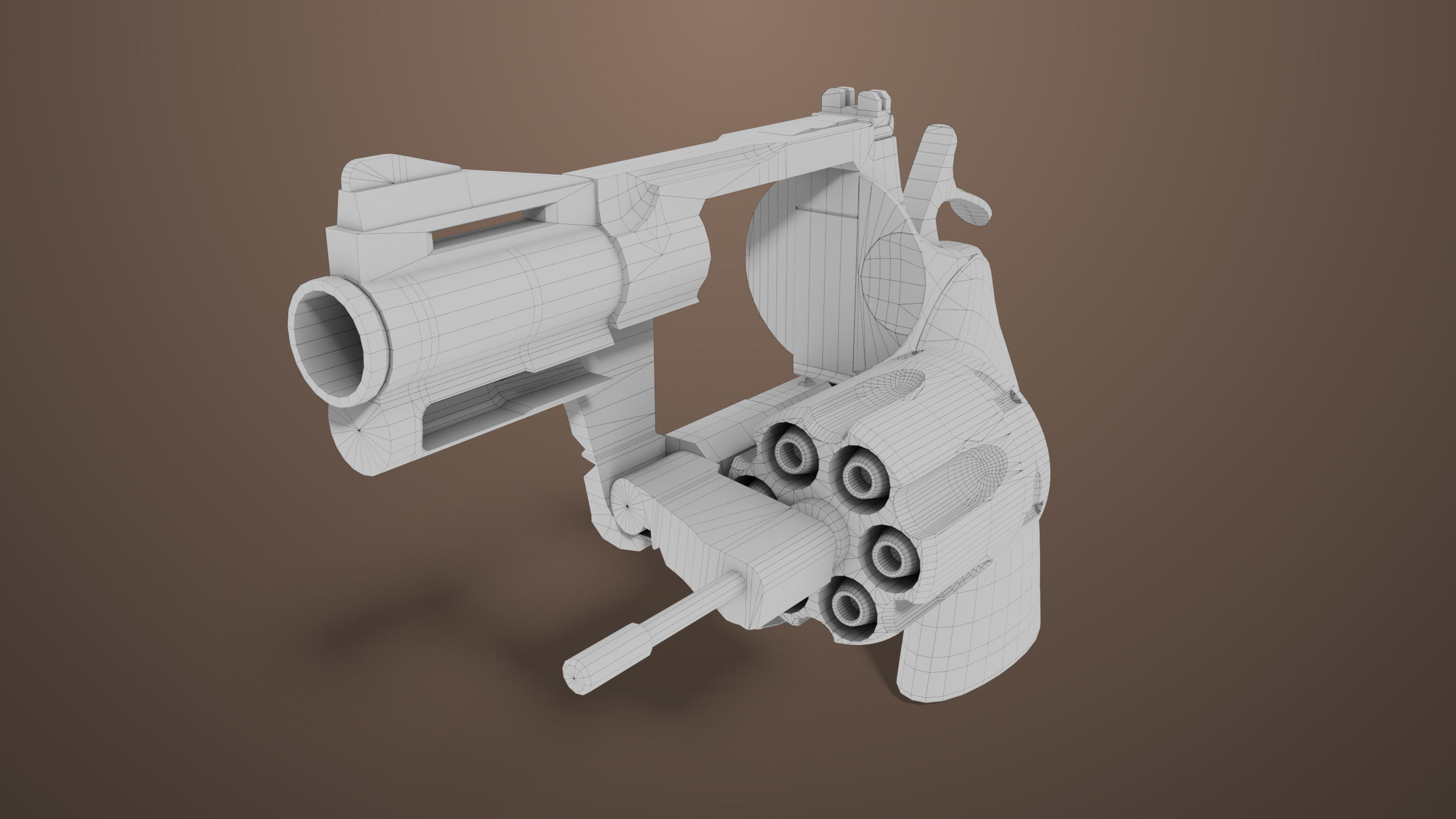 Revolver 05 Small Black All PBR Unity UE Textures Low-poly 3D model_16