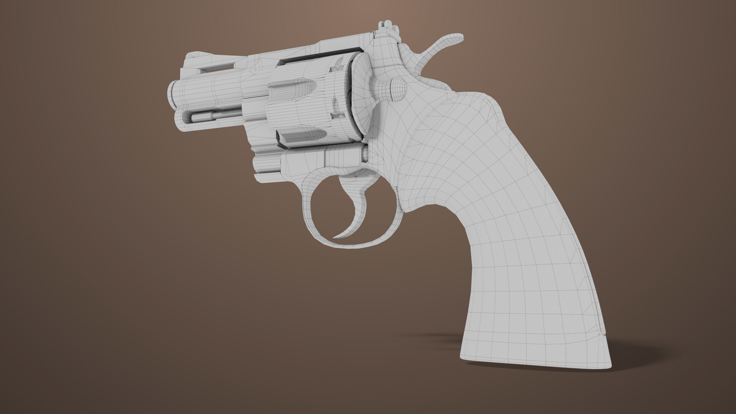 Revolver 05 Small Black All PBR Unity UE Textures Low-poly 3D model_27