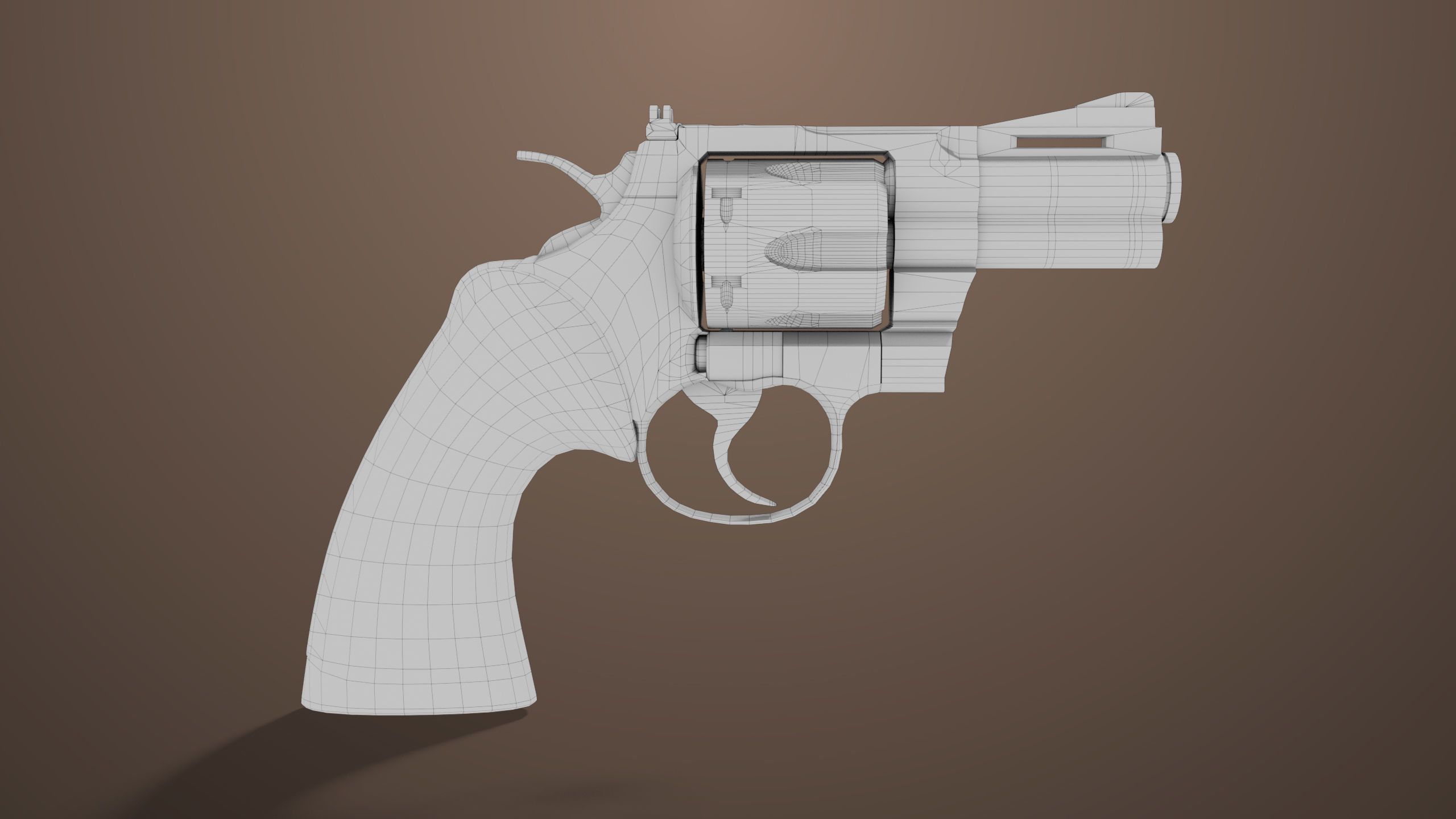 Revolver 05 Small Black All PBR Unity UE Textures Low-poly 3D model_19