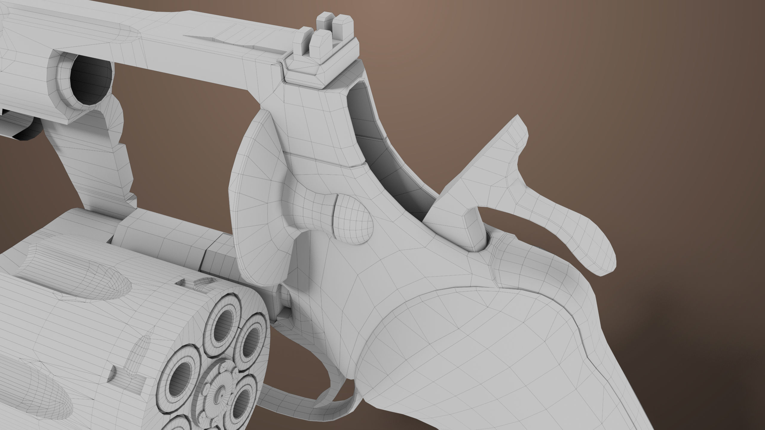 Revolver 05 Small Black All PBR Unity UE Textures Low-poly 3D model_23