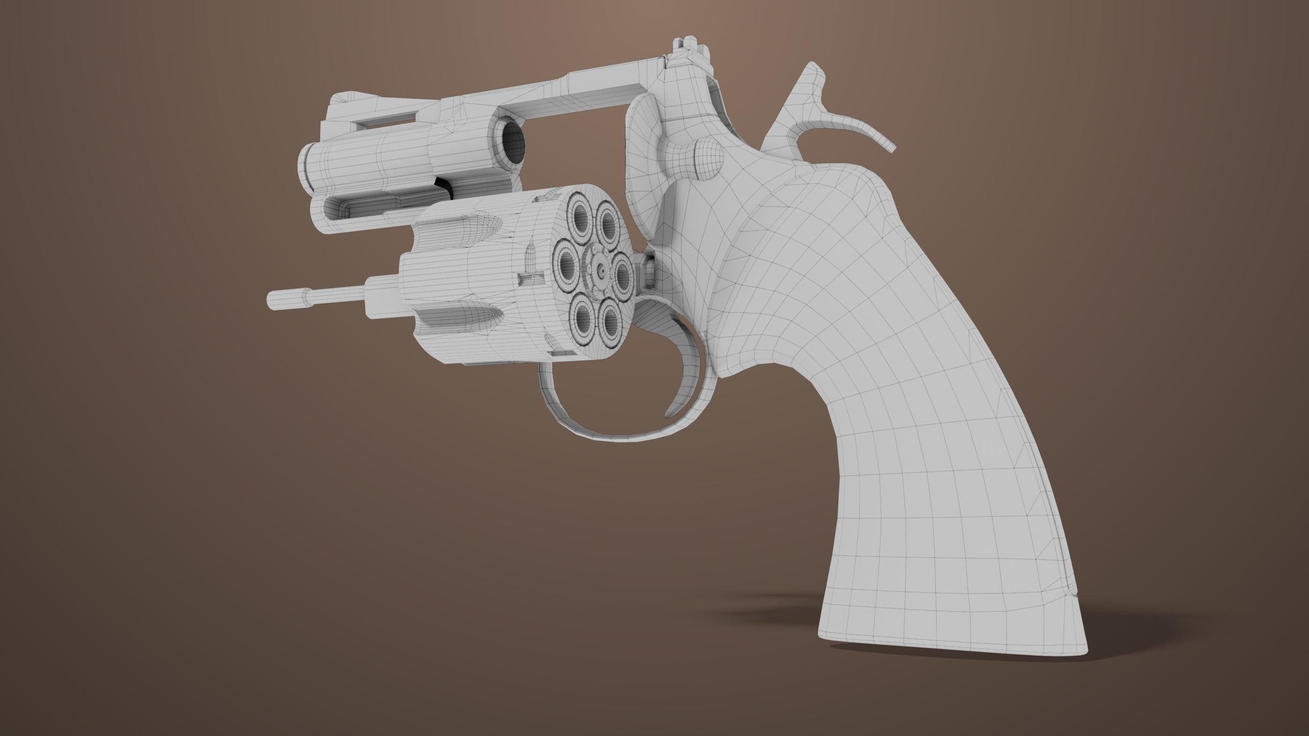 Revolver 05 Small Black All PBR Unity UE Textures Low-poly 3D model_14