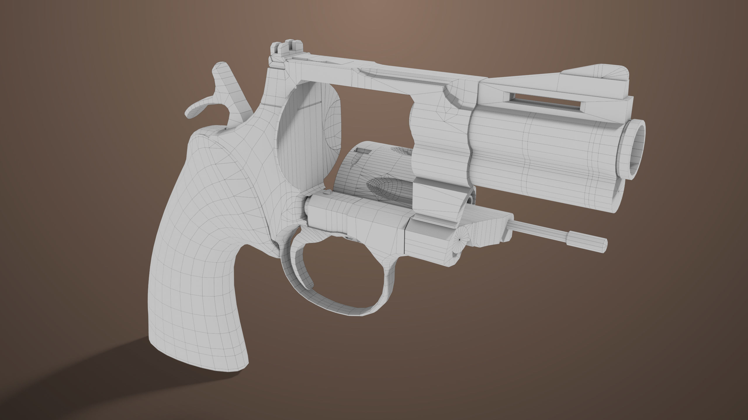 Revolver 05 Small Black All PBR Unity UE Textures Low-poly 3D model_29