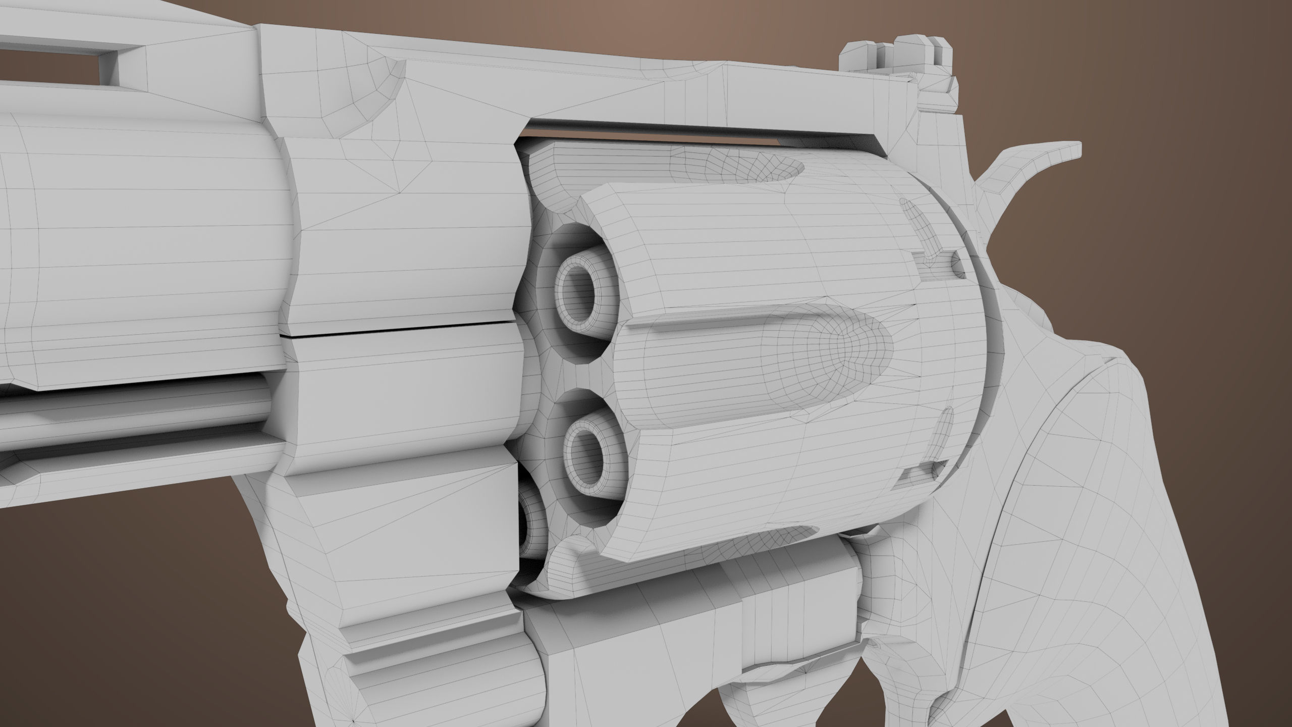 Revolver 05 Small Black All PBR Unity UE Textures Low-poly 3D model_22