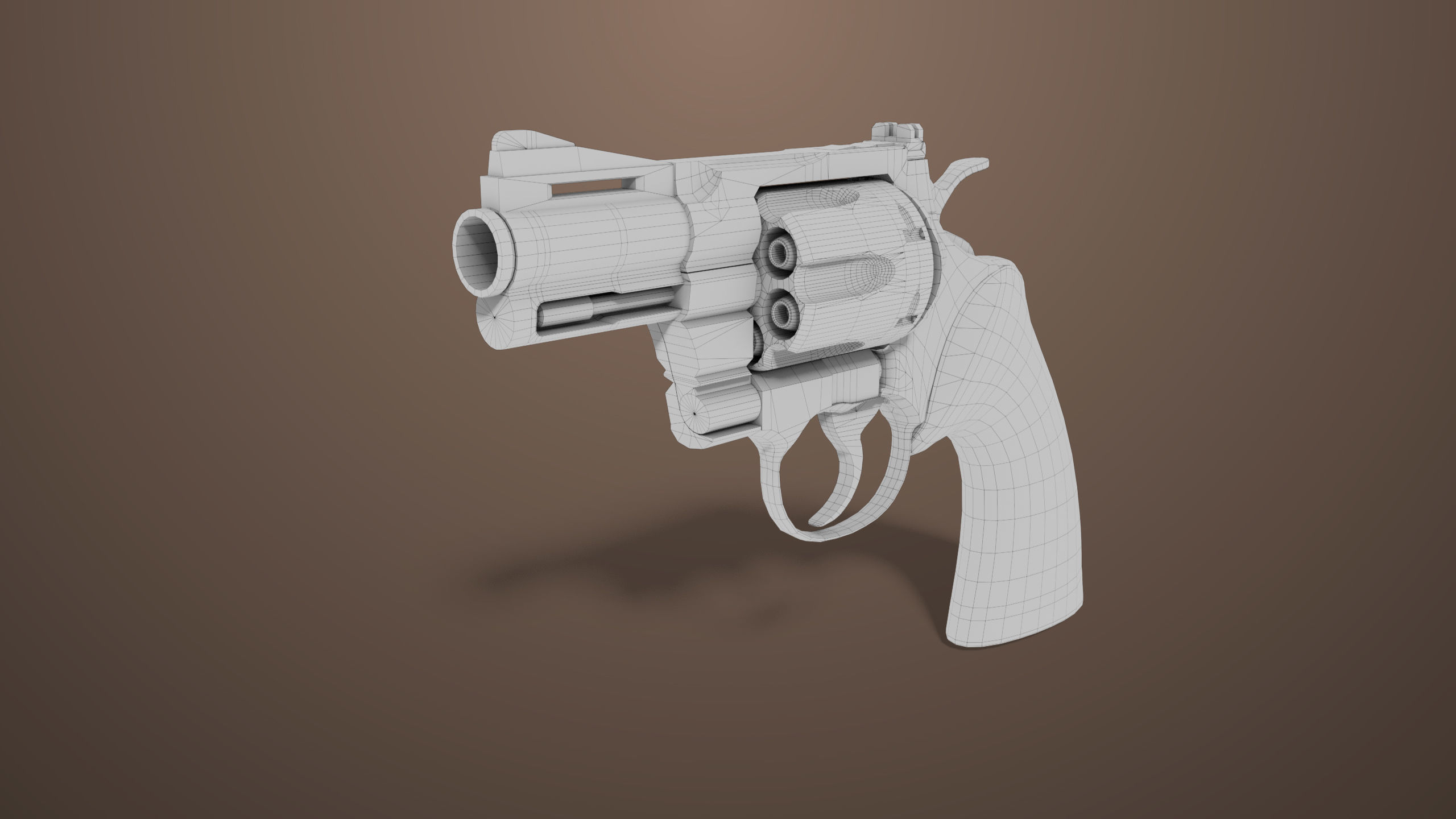 Revolver 05 Small Black All PBR Unity UE Textures Low-poly 3D model_15