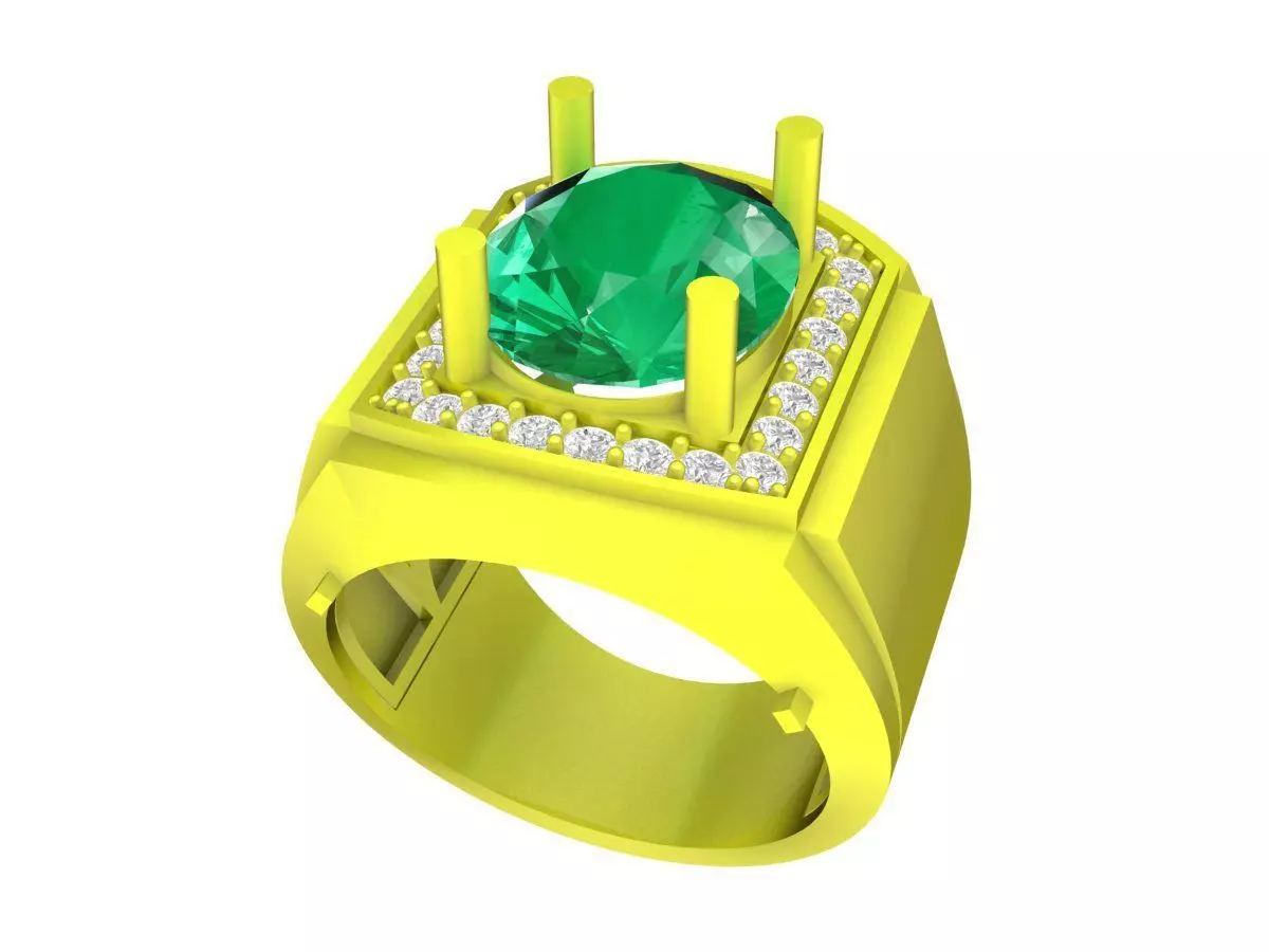 A7613 Diamond Korean Style Men Ring 3D Model 3D print model_0