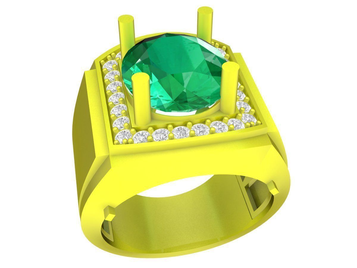 A7613 Diamond Korean Style Men Ring 3D Model 3D print model_4