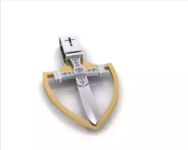 pendant knight cross 3D print model