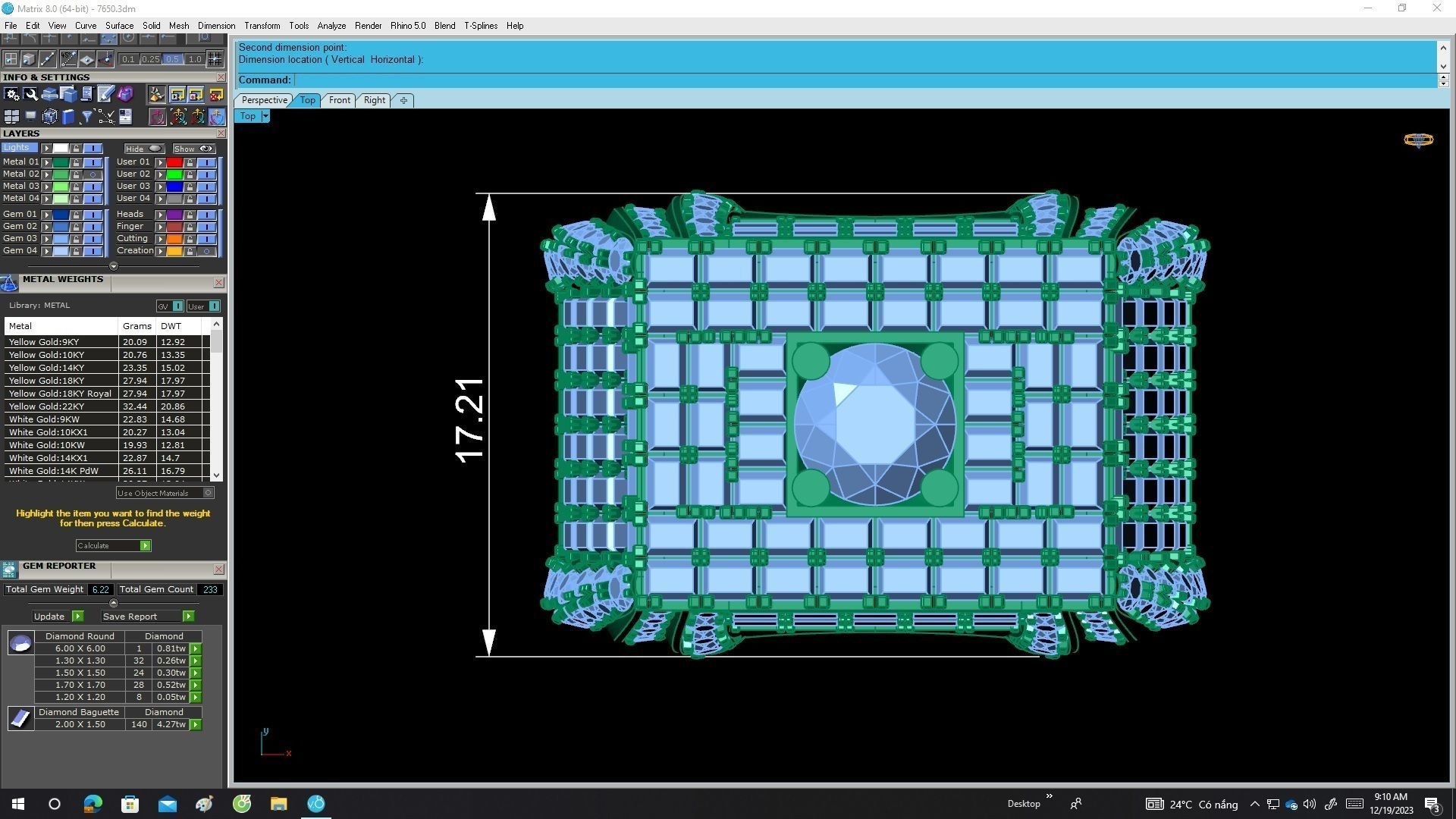 A7650 Luxury Straight Baguette Men Ring 3D Model 3D print model_5