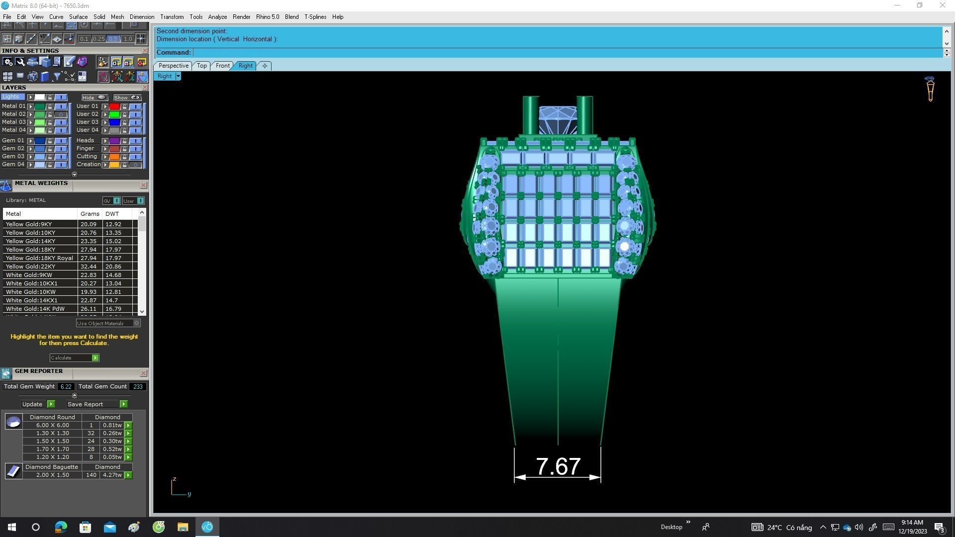 A7650 Luxury Straight Baguette Men Ring 3D Model 3D print model_7