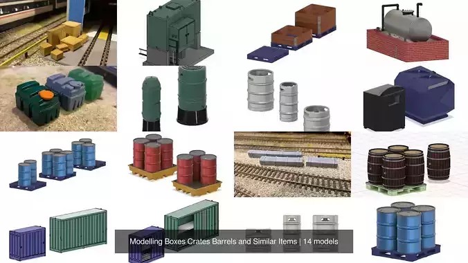 Modelling Boxes Crates Barrels and Similar Items 3D Model Collection Modelling Boxes Crates Barrels and Similar Items 3D Model Collection
