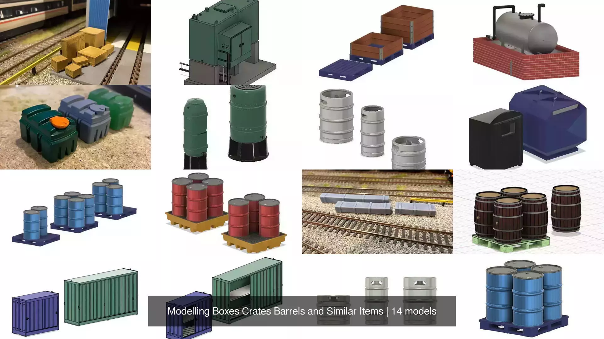 Modelling Boxes Crates Barrels and Similar Items 3D Model Collection_0