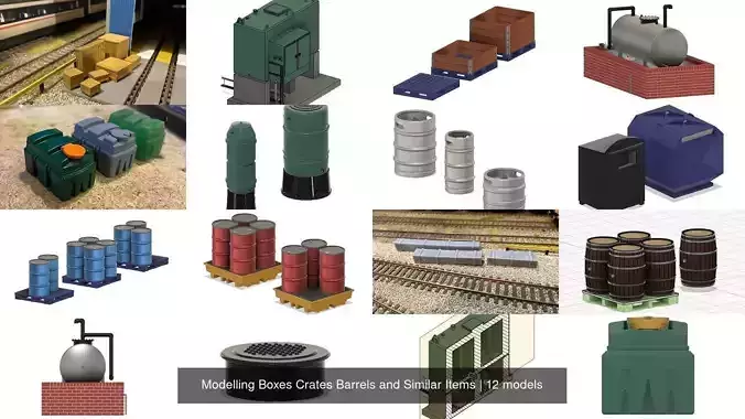 Modelling Boxes Crates Barrels and Similar Items 3D Model Collection